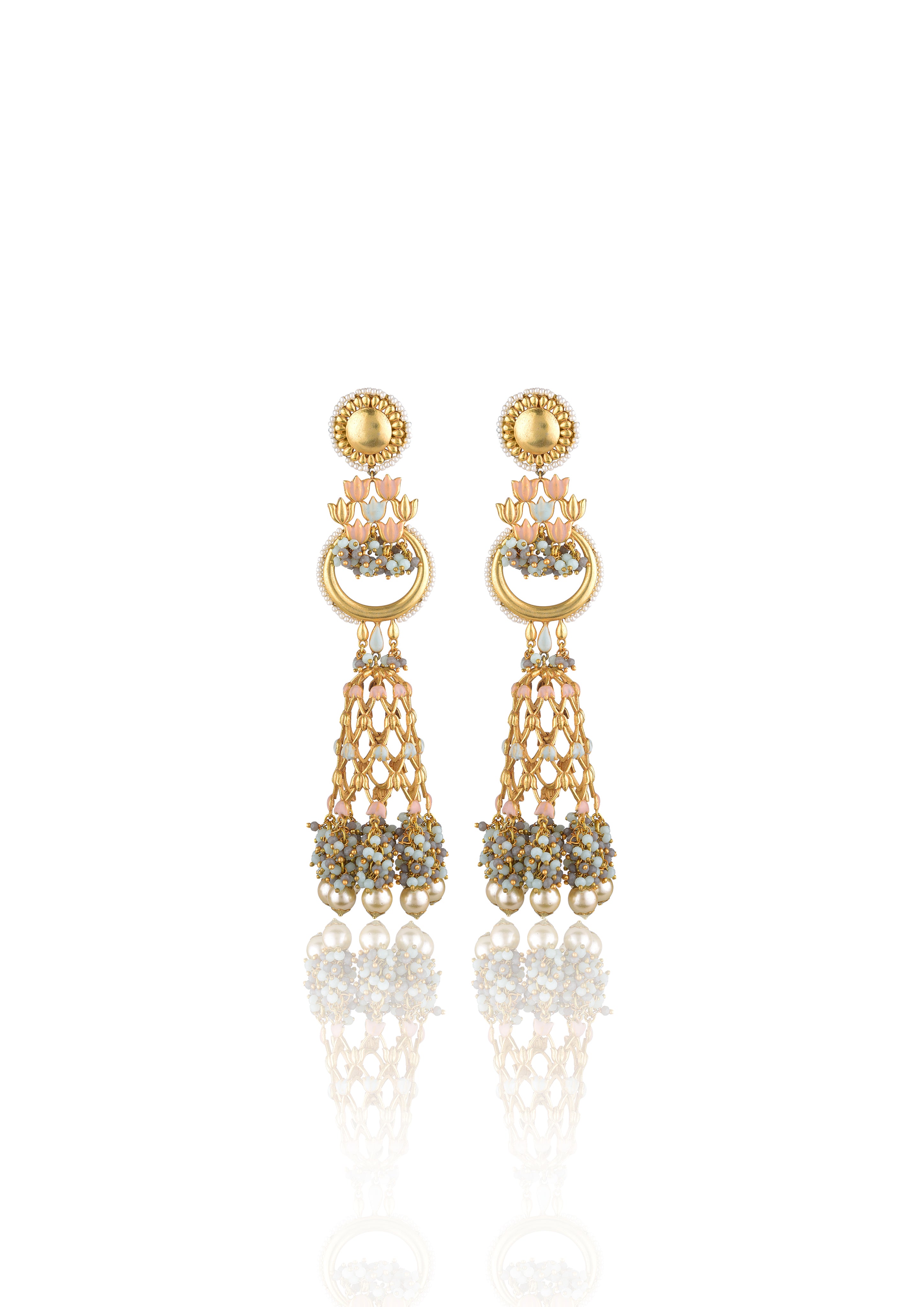 Handcrafted Jannat Earrings – Elegant 22K Gold-Plated Style