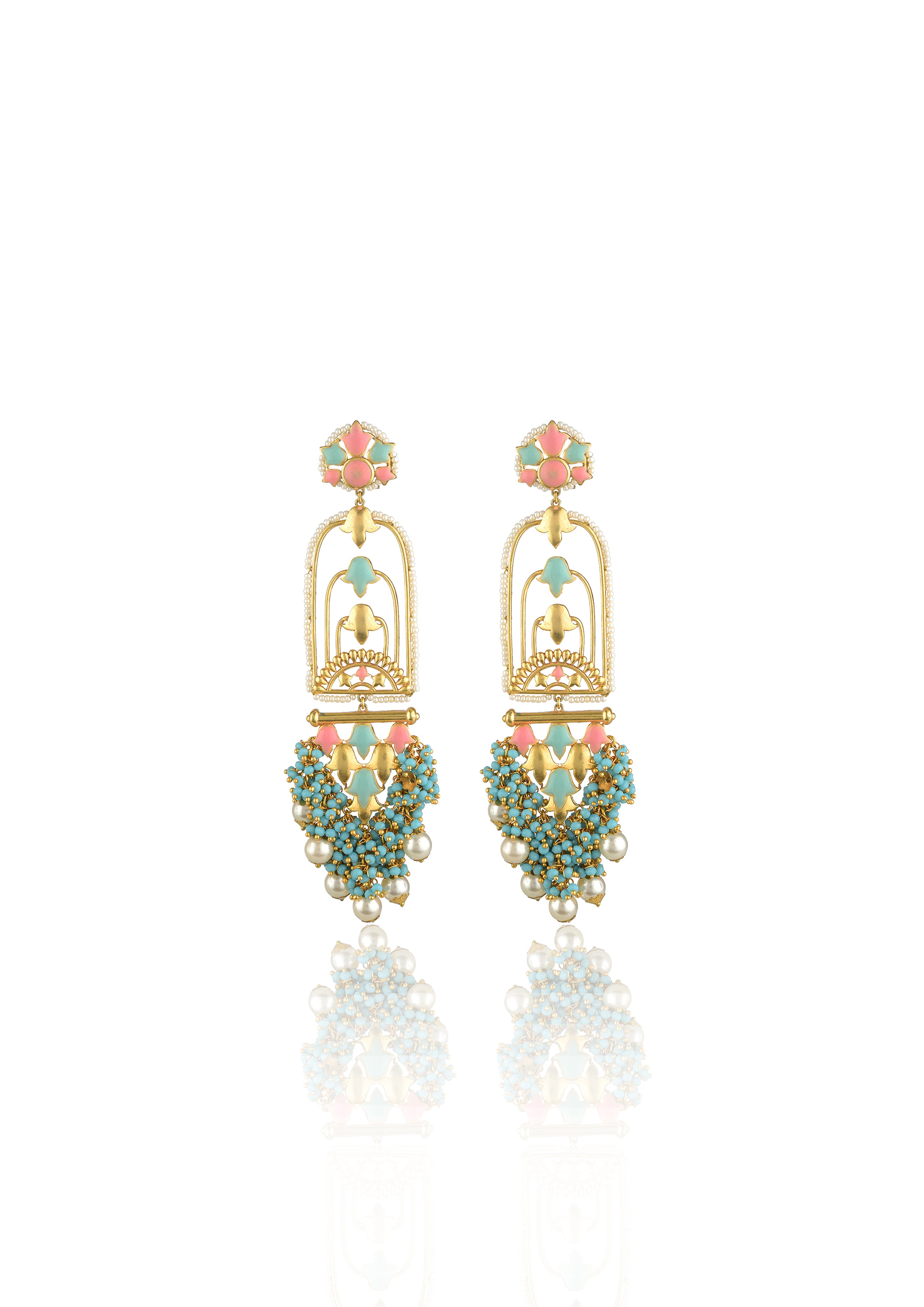 Handmade Jannat Earrings – Exquisite 22K Gold-Plated Accent Jewelry