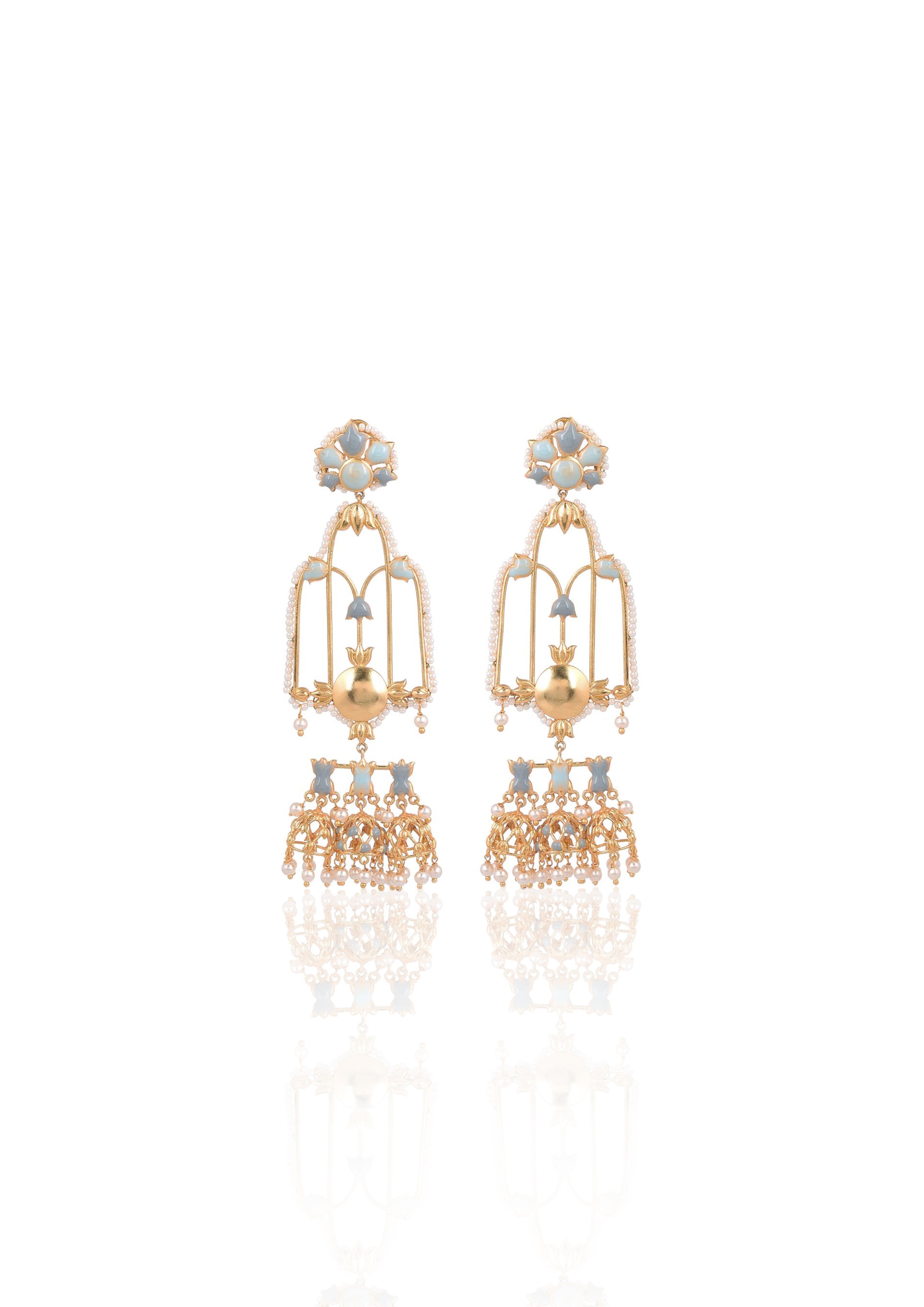 Premium Handmade Jannat Earrings – 22K Gold-Plated Statement