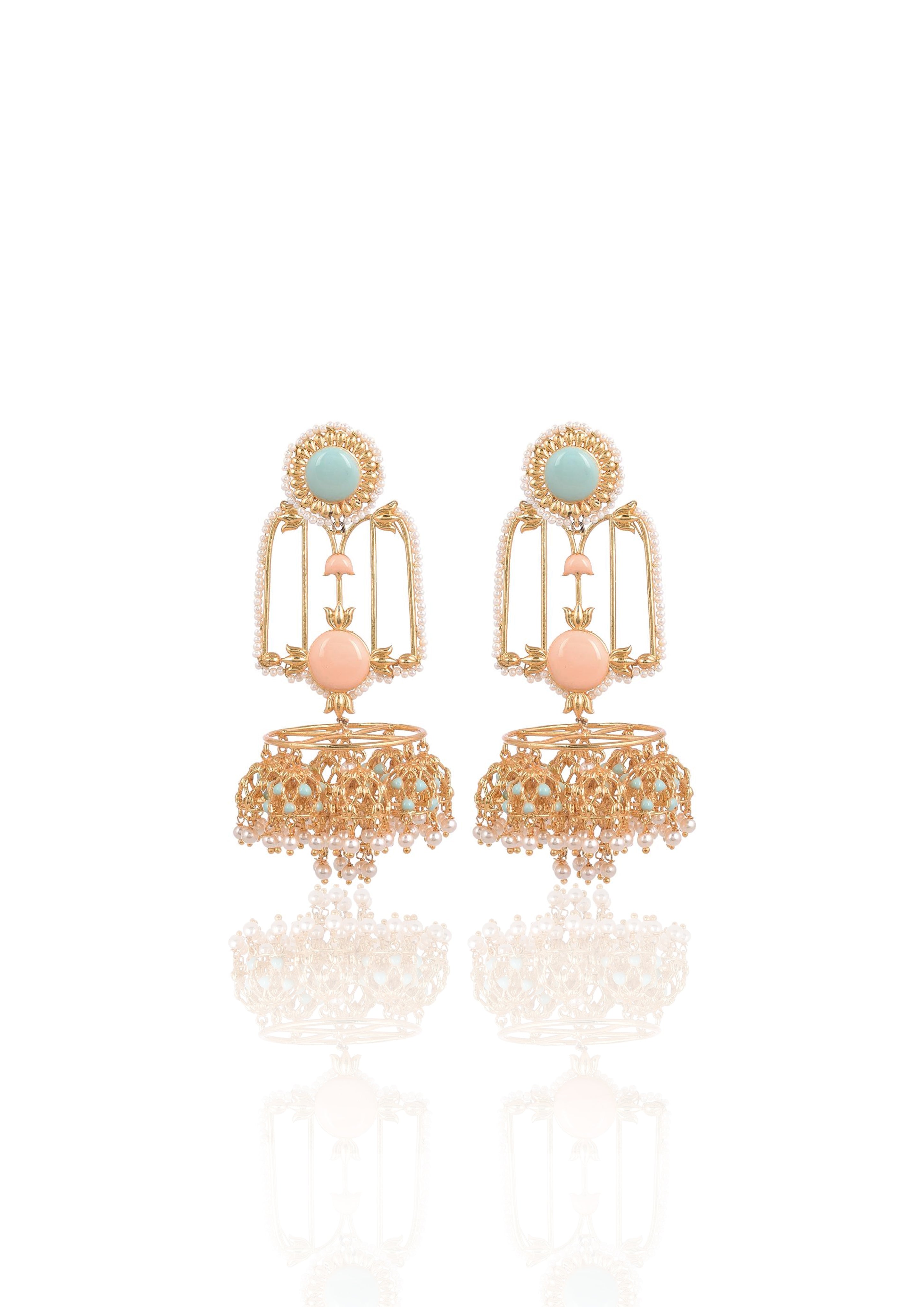 Elegant Jannat Earrings – Handmade with a Luxe 22K Gold Finish