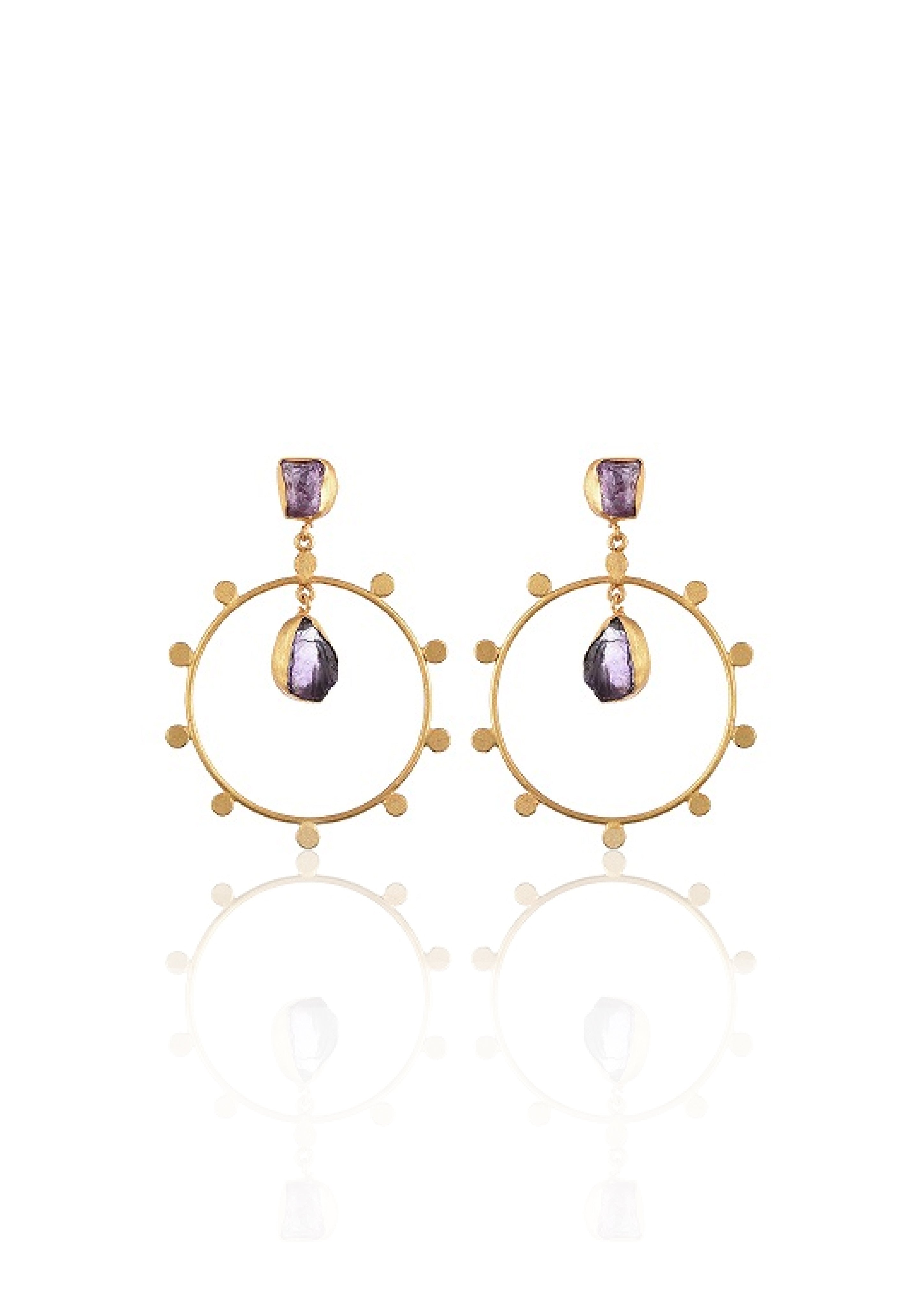 Handmade Maiden Earrings 22k Gold Plating 67mm