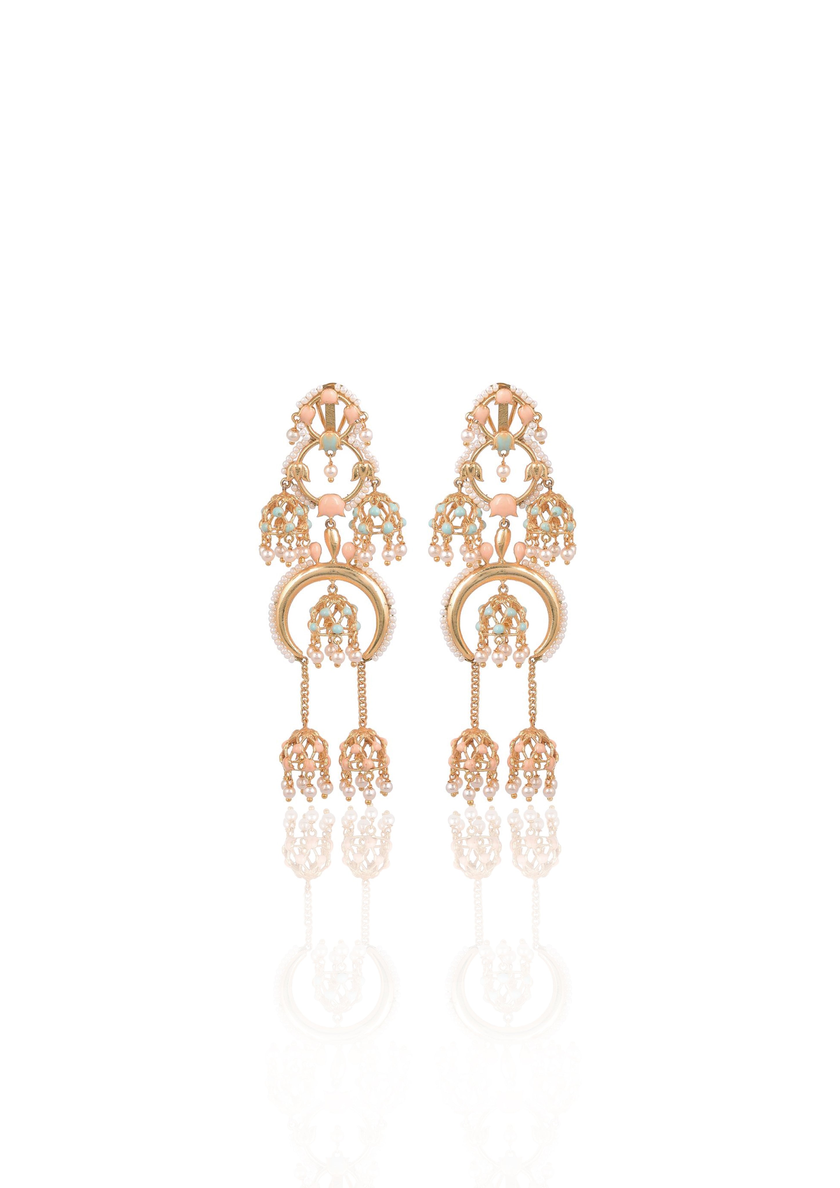 22K Gold-Plated Handmade Jannat Earrings for a Timeless Look