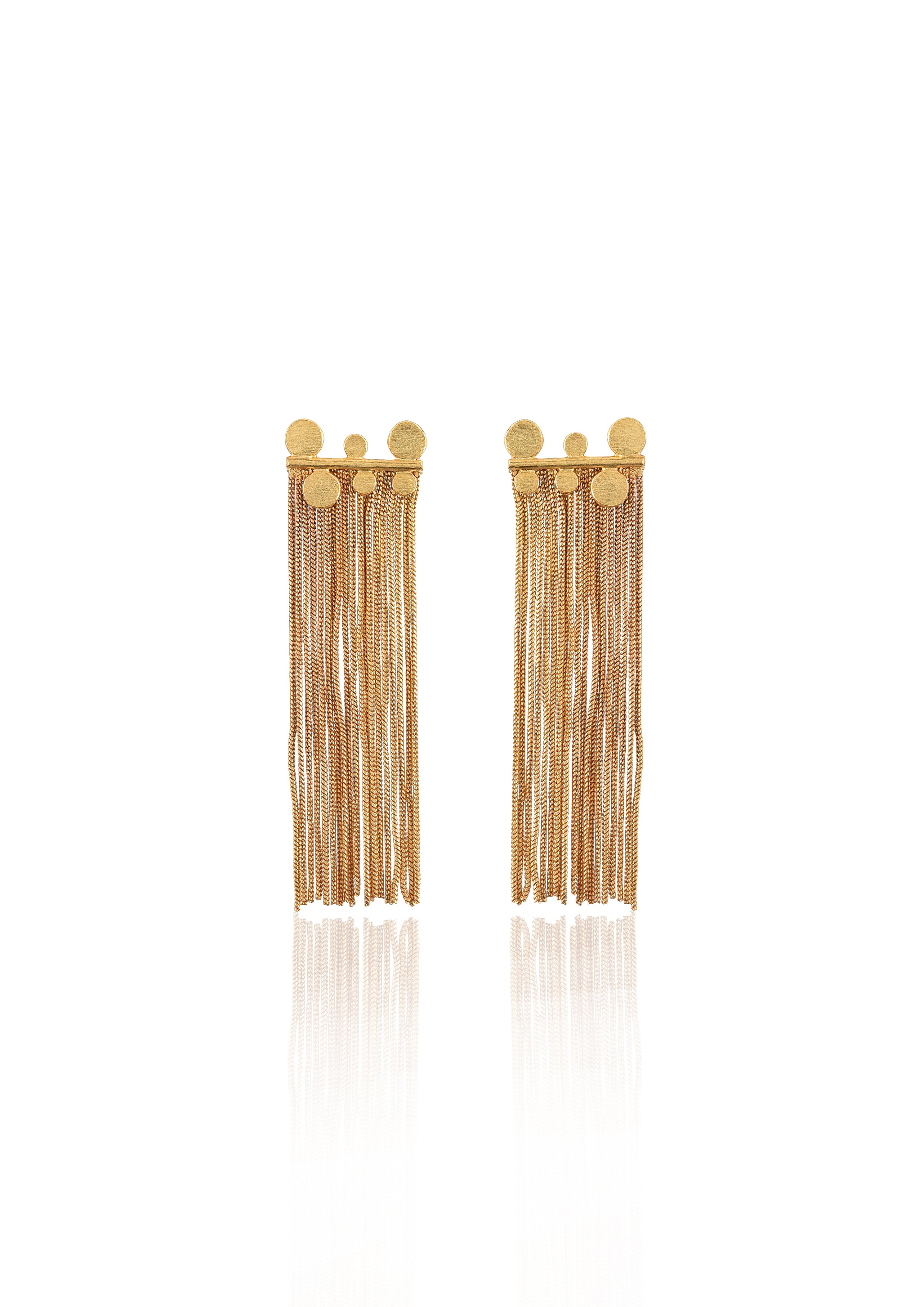 Handmade Maiden Earrings For Women 71 mm Height with 22K Gold-Plated Finish