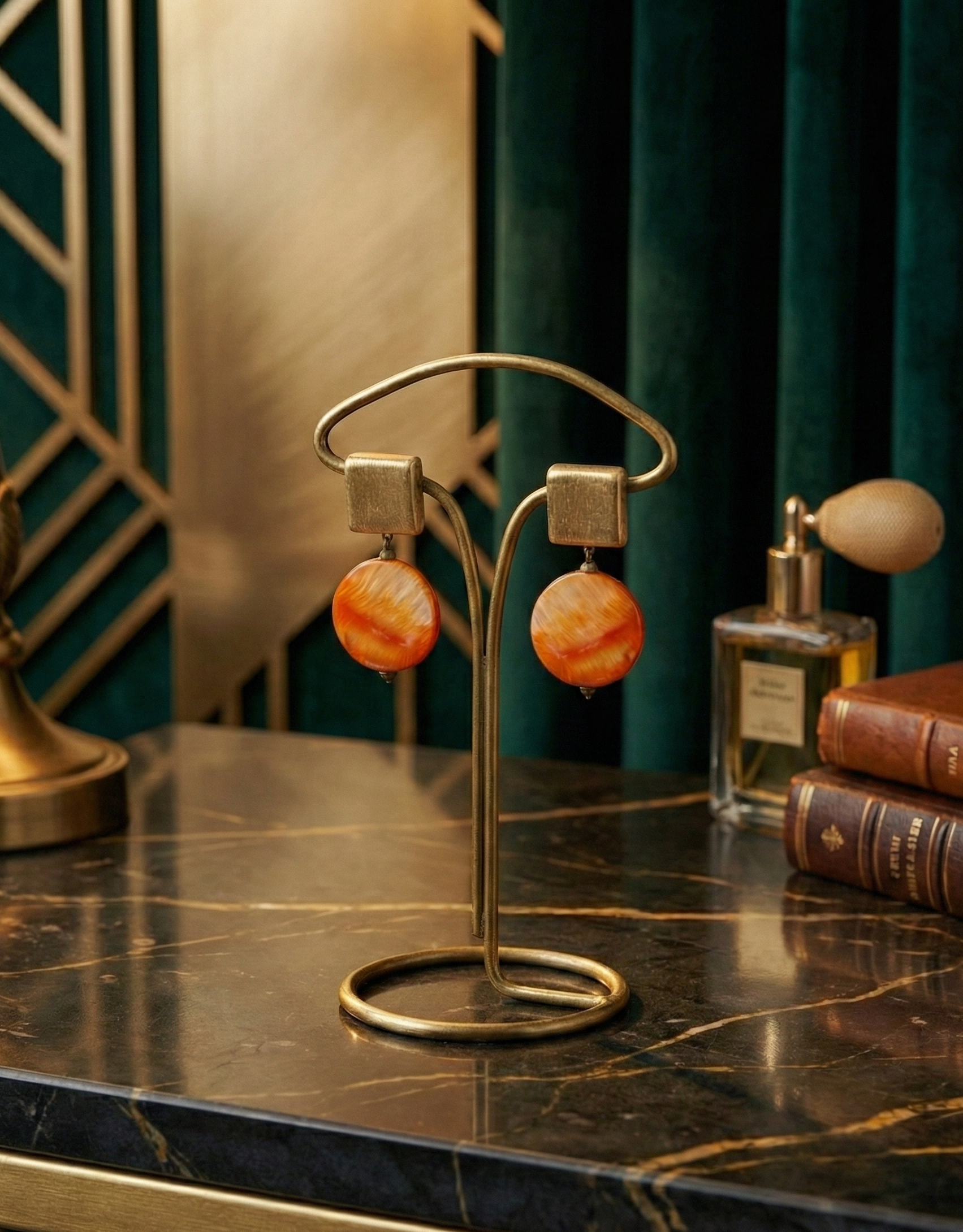 Artisan Gold Earrings – 41mm Height, 18K Gold-Plated Elegance