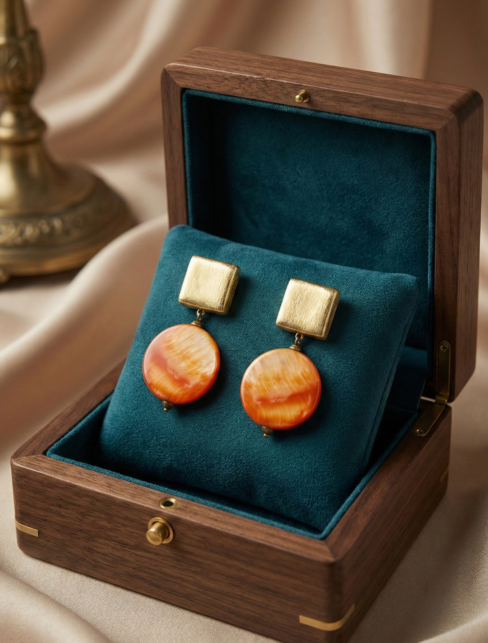 Artisan Gold Earrings – 41mm Height, 18K Gold-Plated Elegance