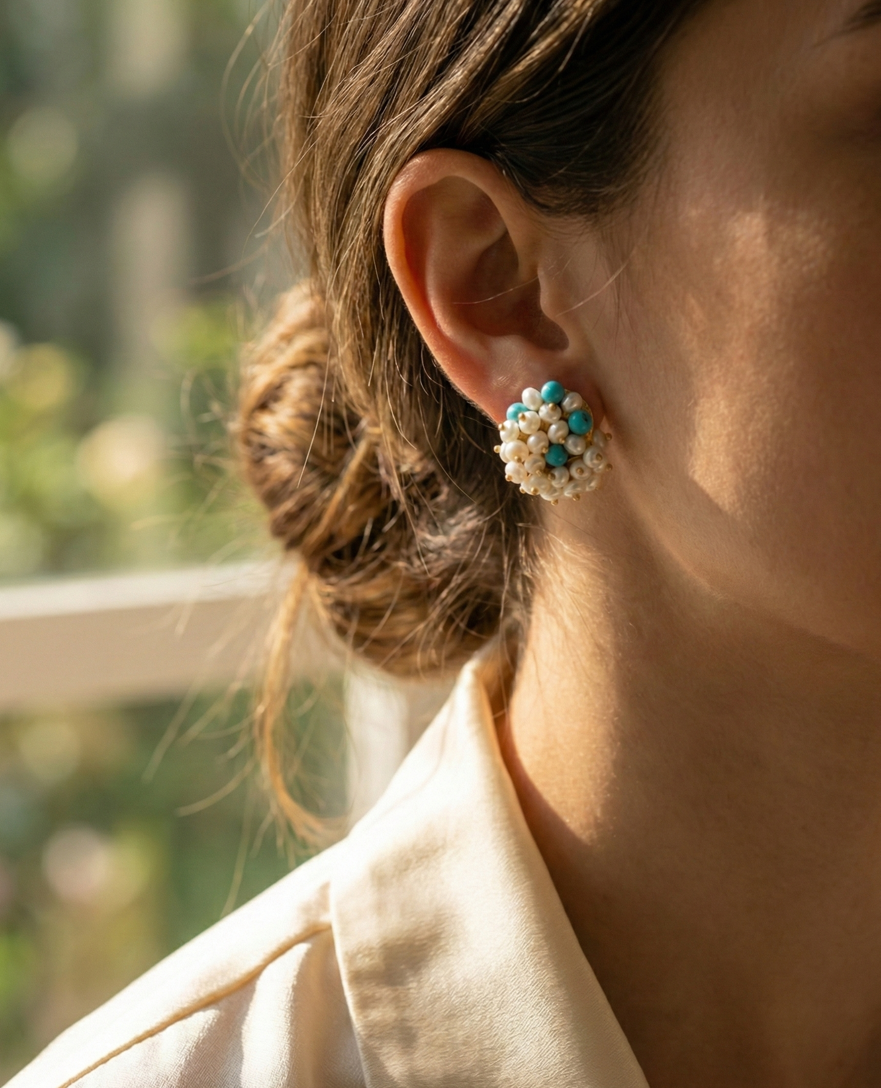 Metal Blast Earrings 24mm x 24mm – Super Light 18K Gold-Plated for Daily Wear