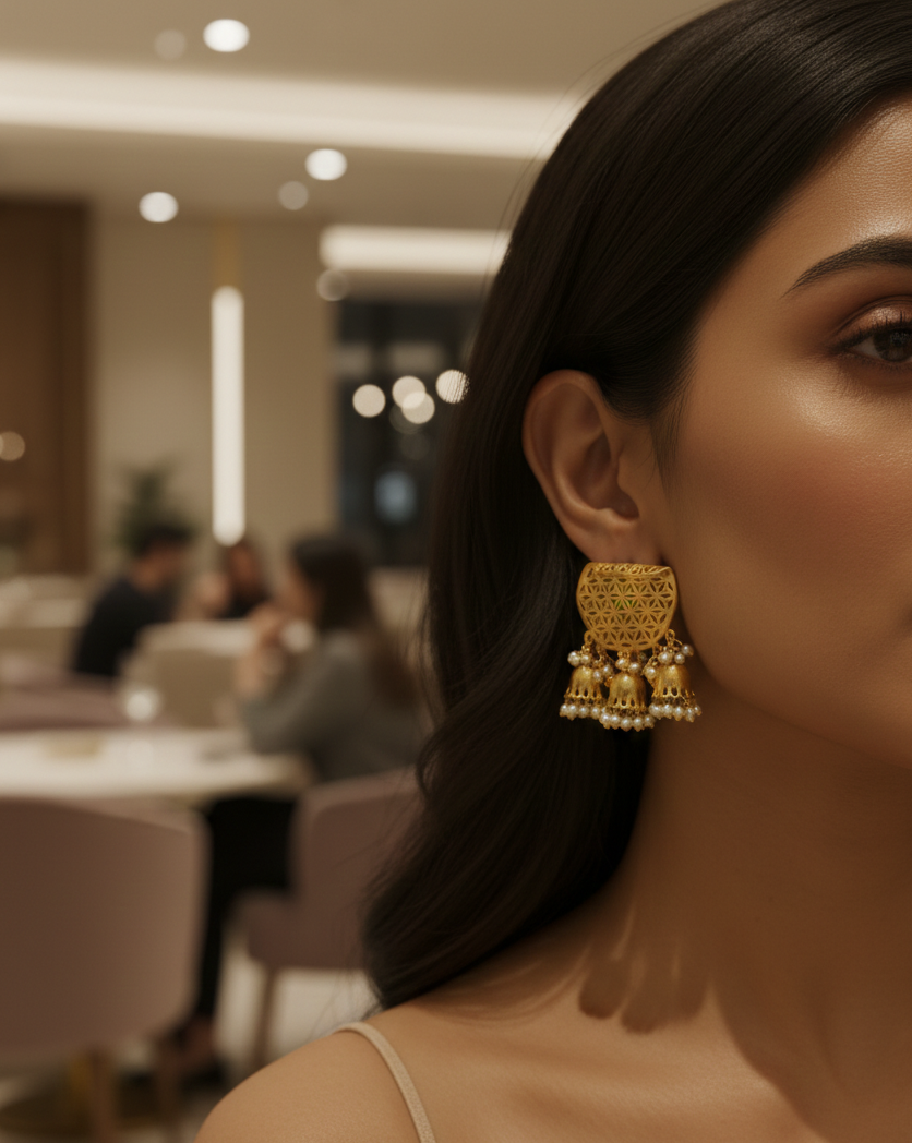 Handcrafted Earrings – 47mm Drop with Elegant 18K Gold Plating