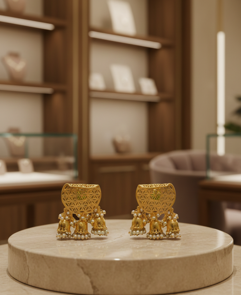 Handcrafted Earrings – 47mm Drop with Elegant 18K Gold Plating