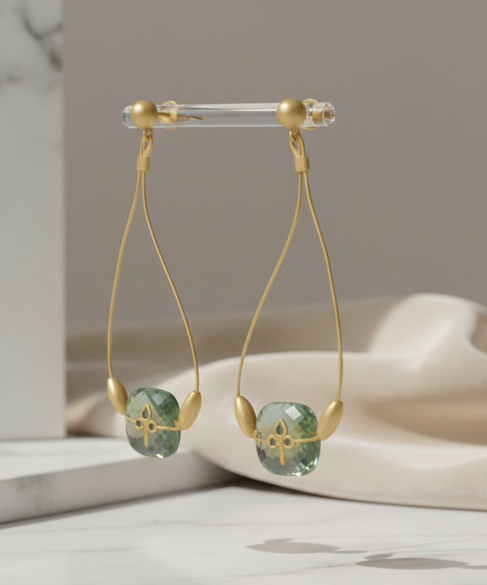 Metal Blast Earrings 58mm x 29mm – Lightweight 18K Gold-Plated for Everyday Wear