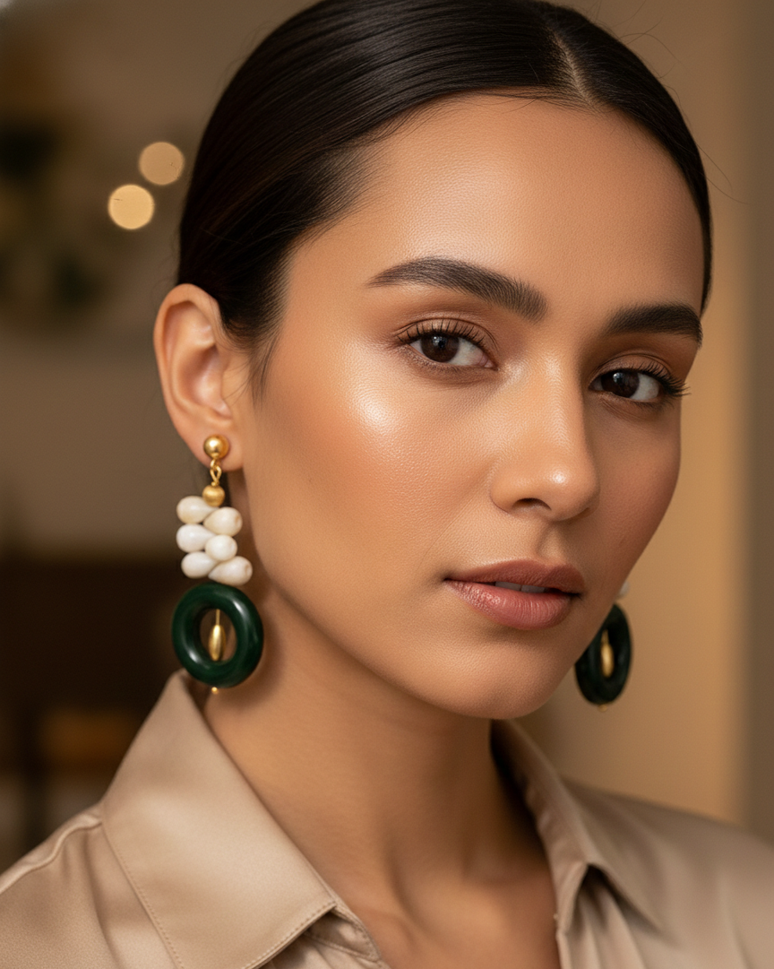 Metal Blast Earrings 50mm x 21mm – Lightweight 18K Gold-Plated