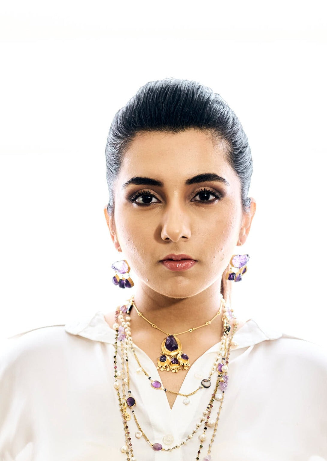 Stone Age Necklace - Lightweight Brass Design with 18K Gold Plate for Effortless Style