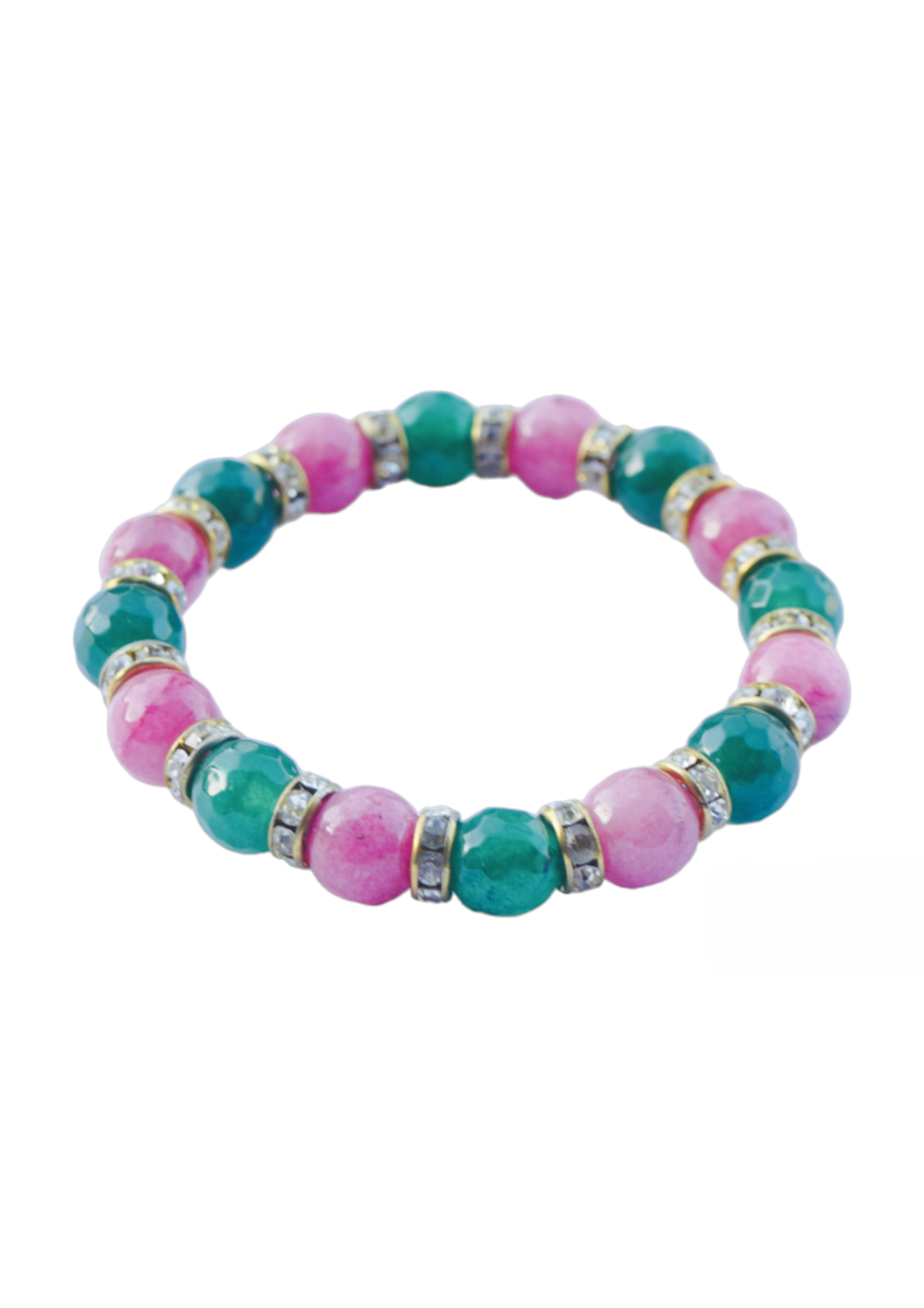 18K Gold-Plated Bracelet with Natural Stones