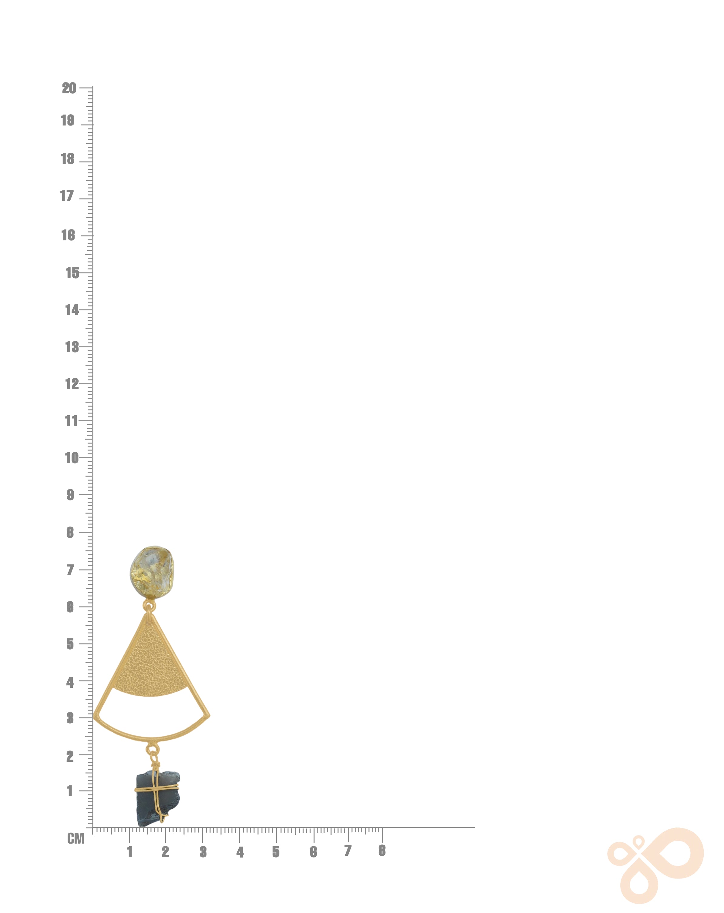 Handmade Earring with 18K Gold Plate and Natural Stones