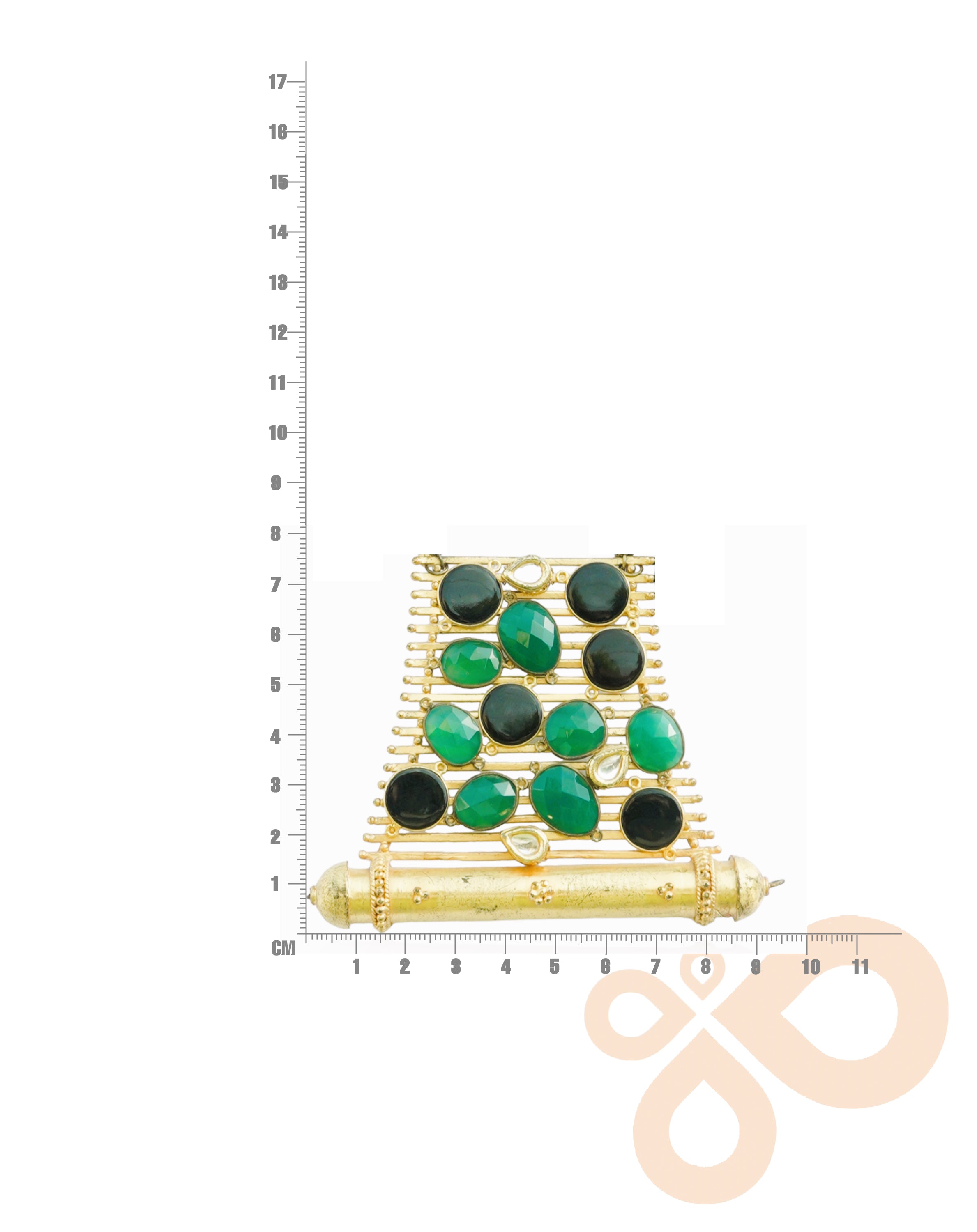 Maya Necklace - Brass Pendant with 22K Gold Plate and Natural Stones