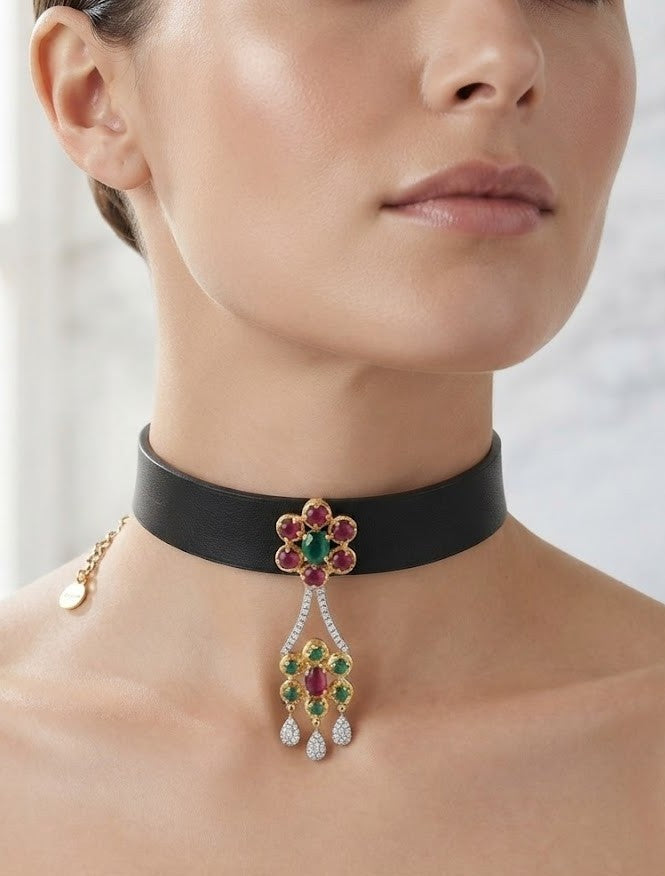 Dor Royal Multi-Stone Choker Necklace - Detail