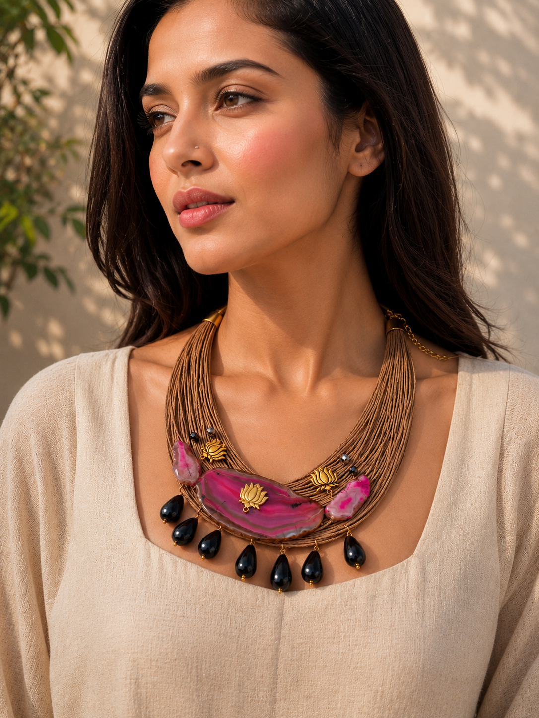 Dor Aura Necklace Blush styled view