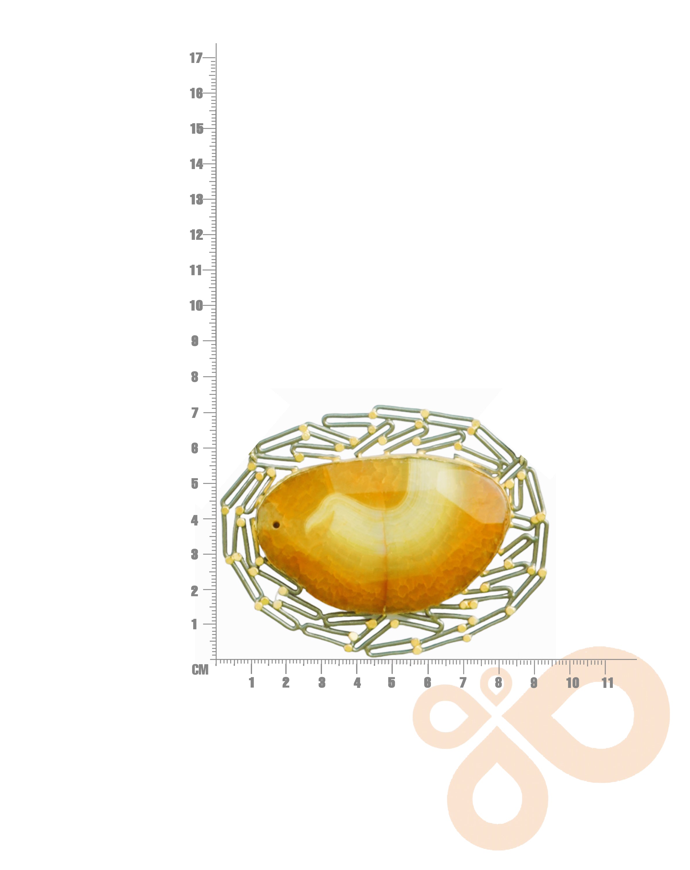 Agate Necklace in Handmade metal alloy with 18K Gold Plate and Tahiti Pearls