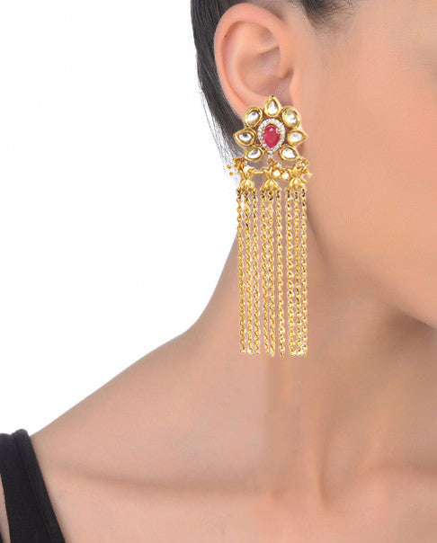 NOOR Earrings – 110mm Long, Luxuriously Handcrafted with an 18K Gold-Plated Finish