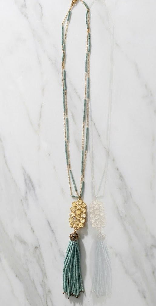 Gold Disc Tassel Necklace - Mine of Design French Masala Collection