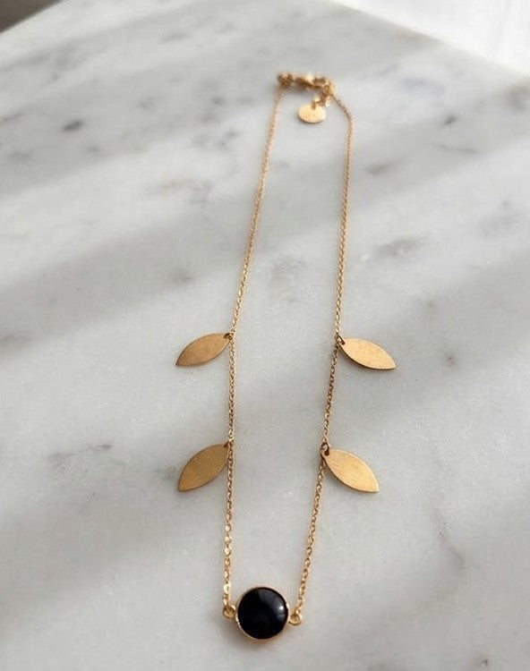 Golden Leaf Necklace - Mine of Design French Masala