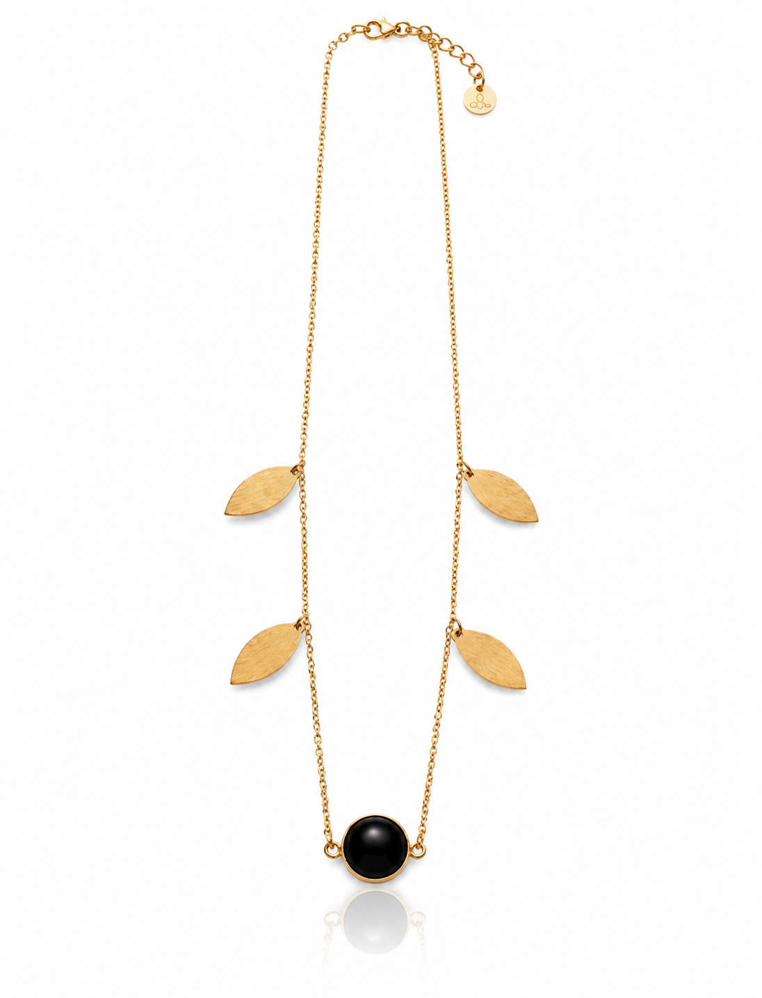 Golden Leaf Necklace detail - Mine of Design