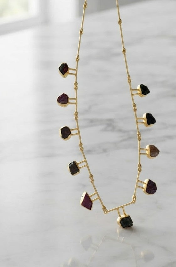 Golden Mystery Midnight Earth Station Necklace