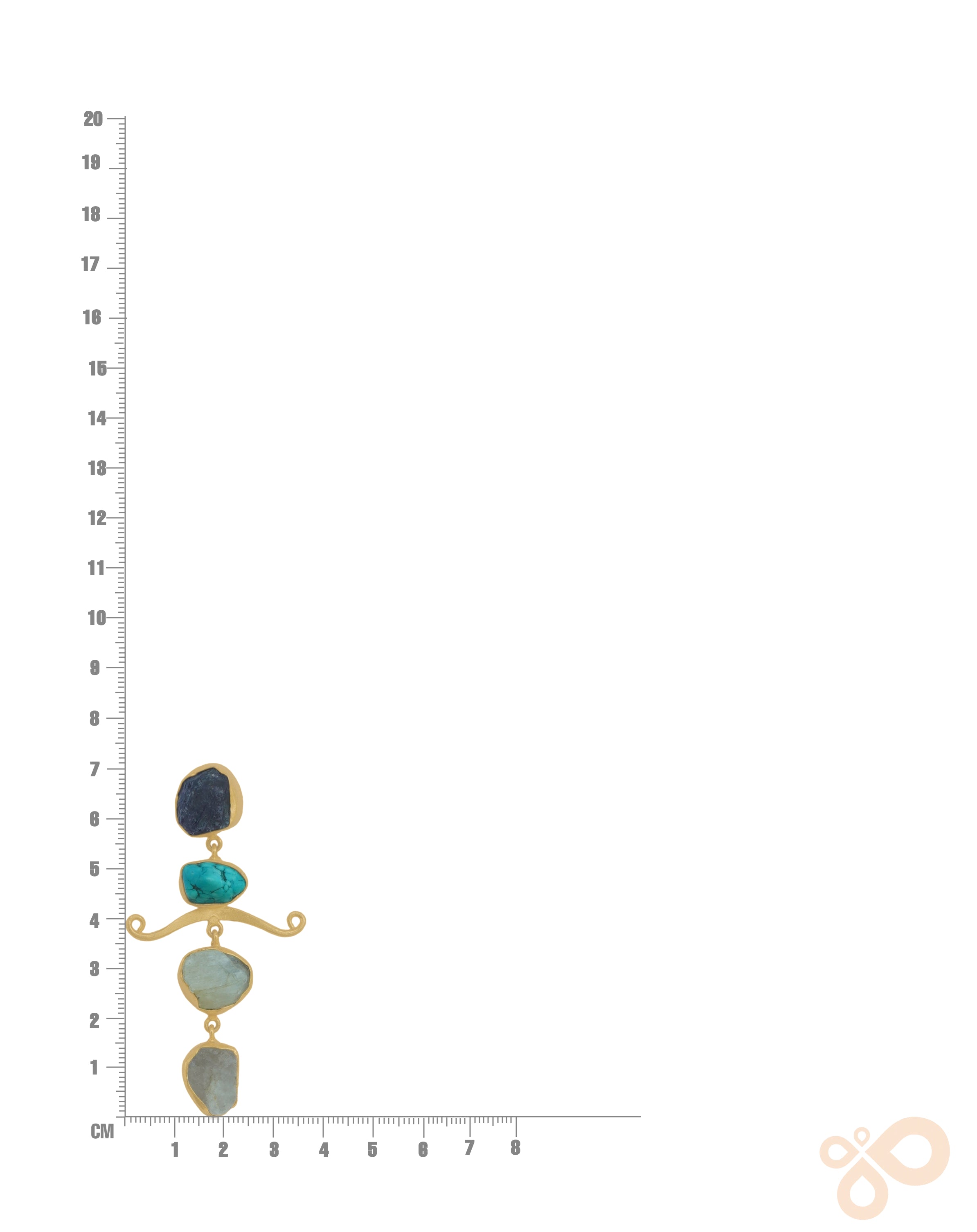 Handmade Metal blast Earrings 18k Gold Plate & natural stones