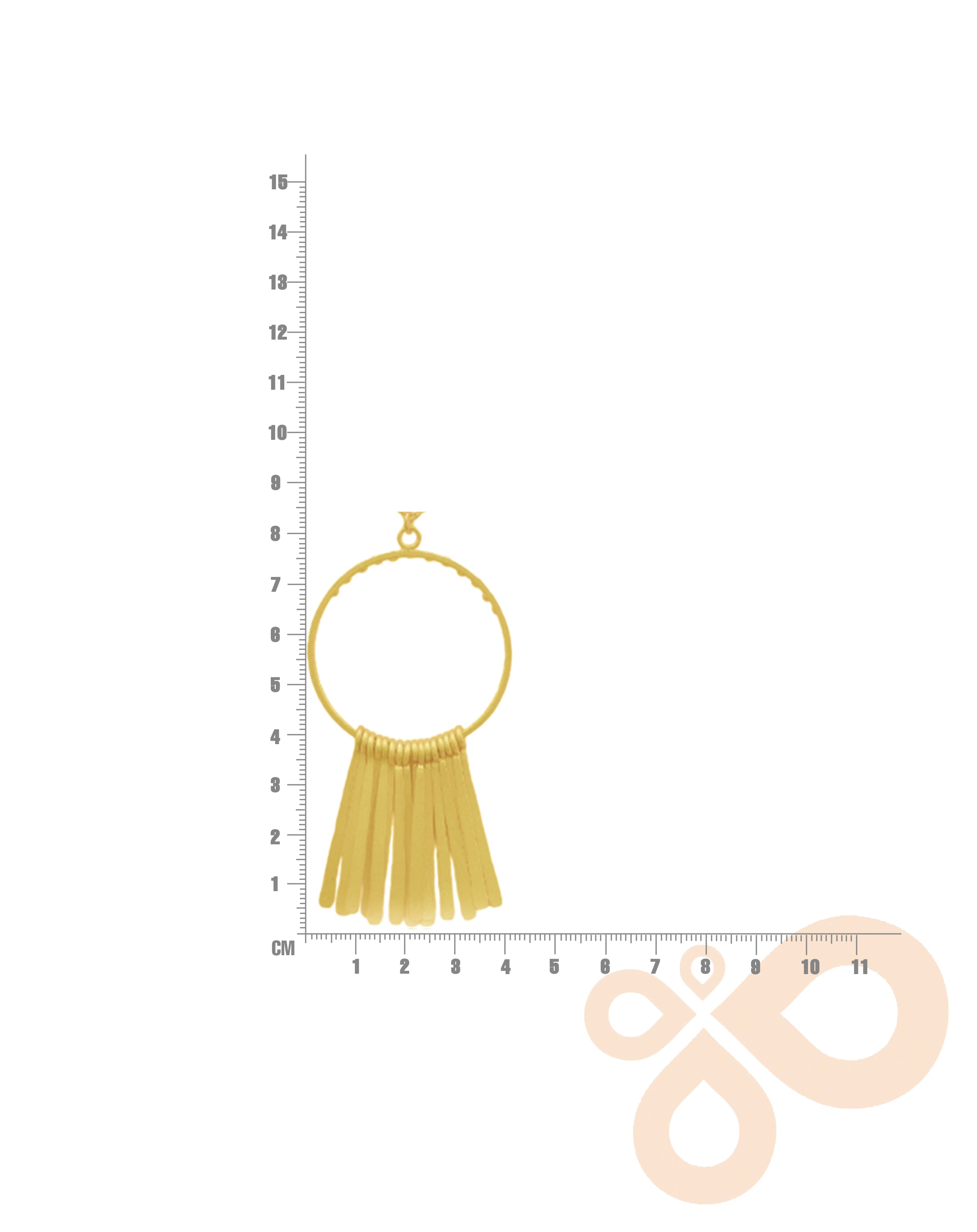 Fringe Necklace - Elegant Brass and Natural Stones on Adjustable Chain