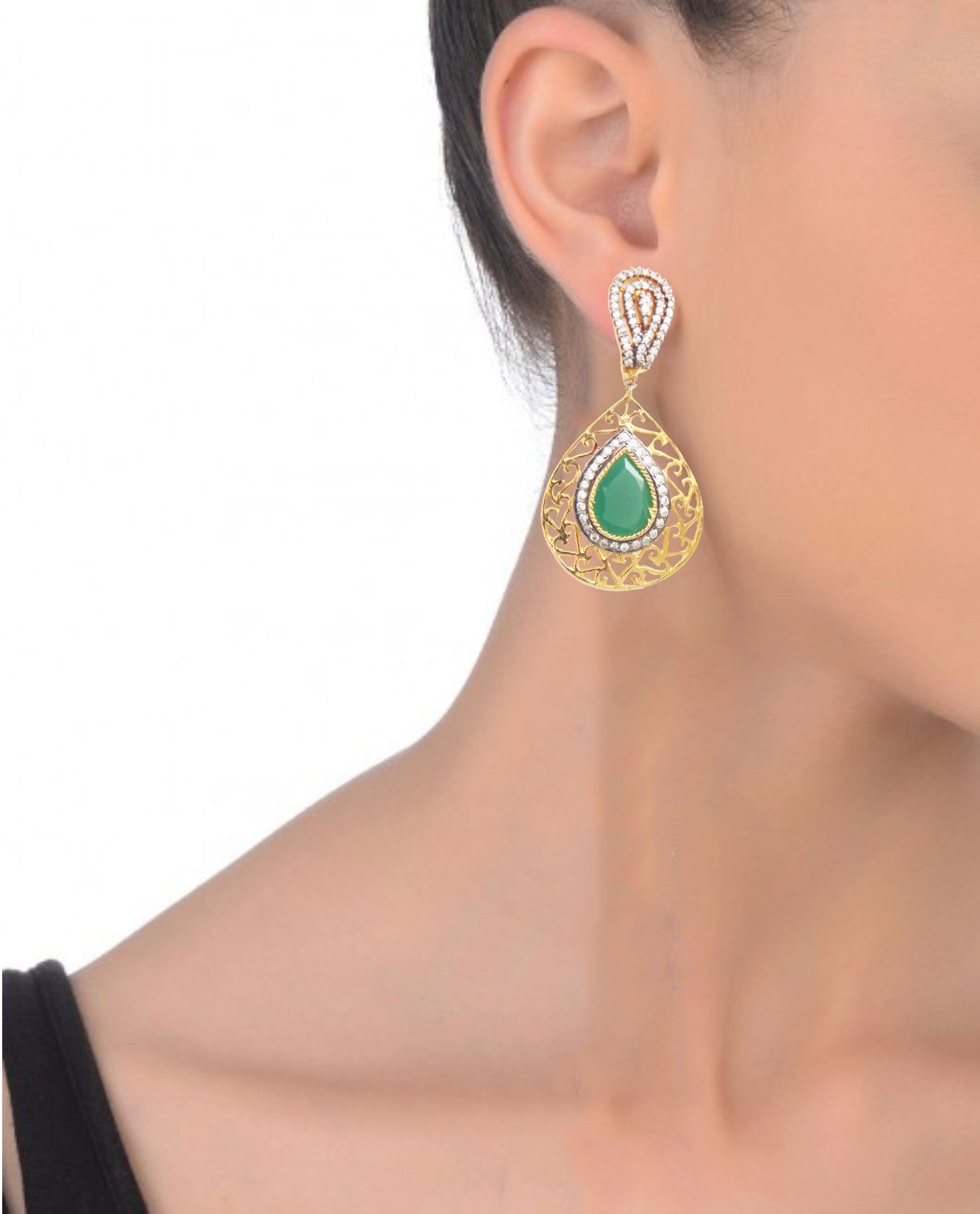 Handcrafted Gold Earrings – 45mm Height, 18K Gold-Plated Finish