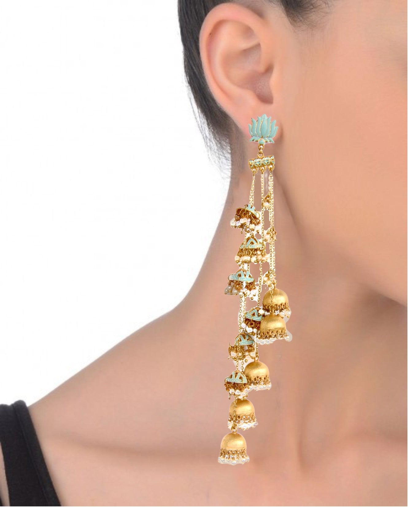 MAYA Earrings with 18K Gold-Plated, Handmade in India