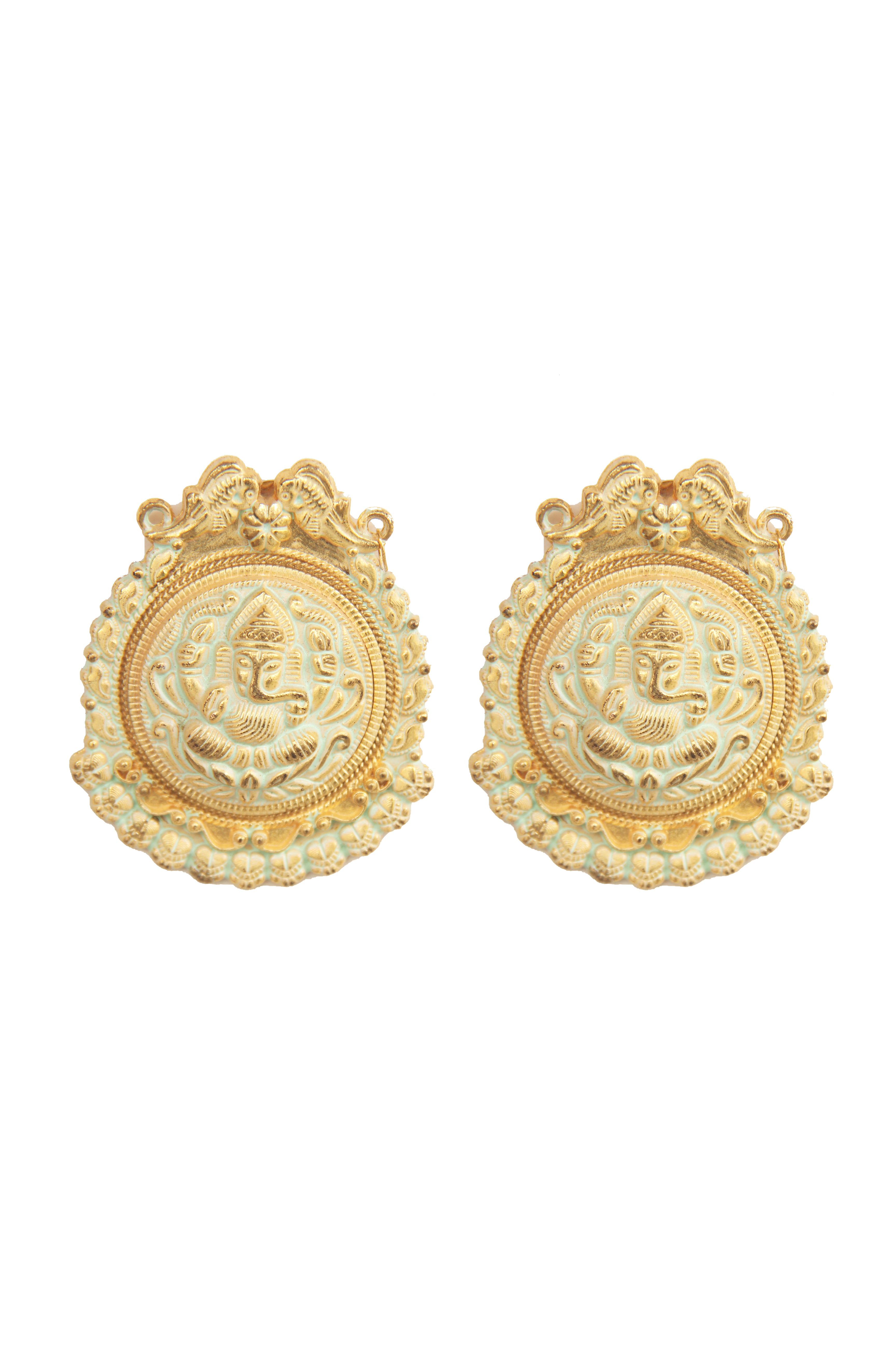 Handmade Gold Earrings – 59mm Length with 18K Gold-Plated Brass