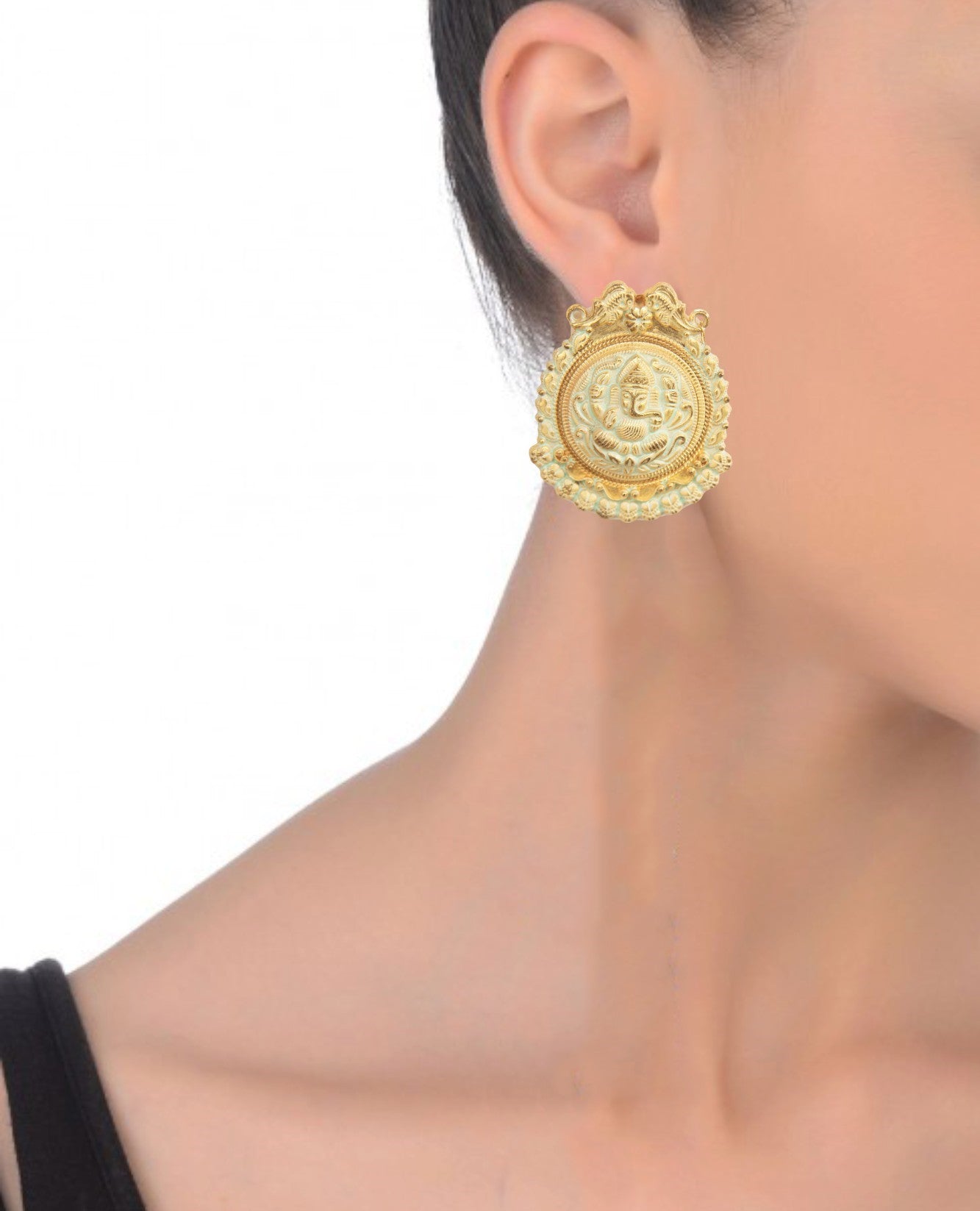 Handmade Gold Earrings – 59mm Length with 18K Gold-Plated Brass