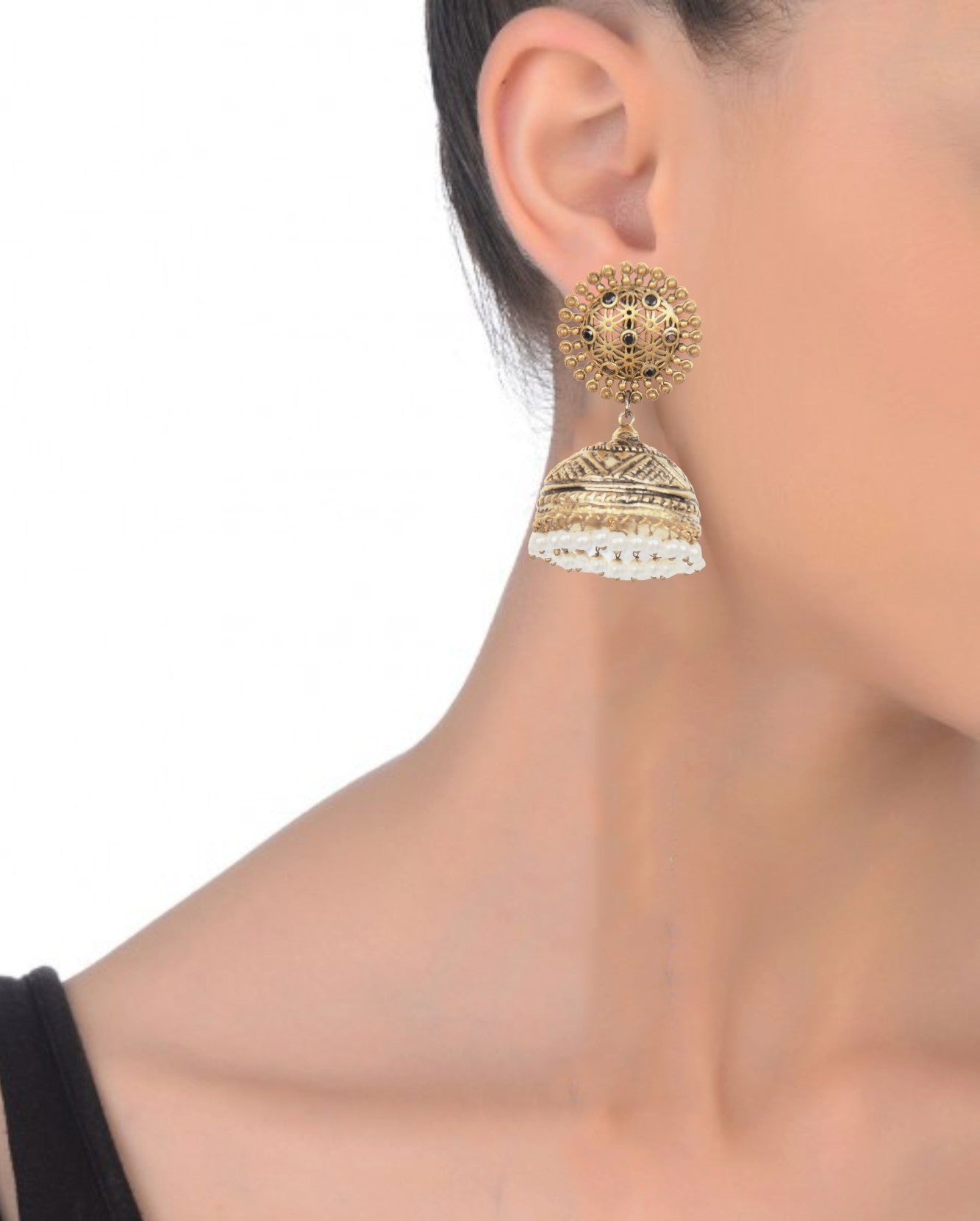Elegant MAYA Earrings with 18K Gold-Plated, Handmade in India
