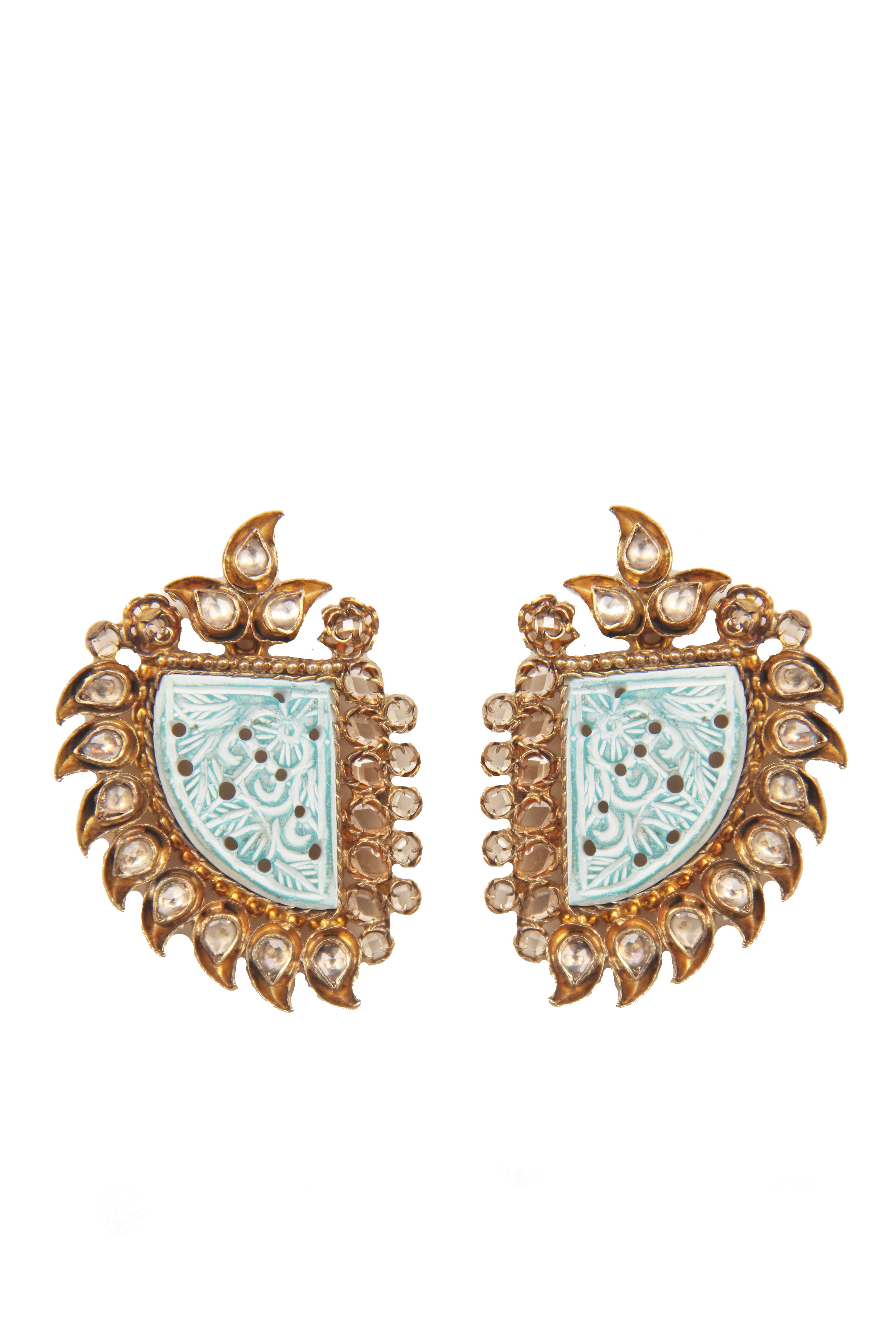 Artisan Earrings – 55mm Height, 18K Gold-Plated Brass Design