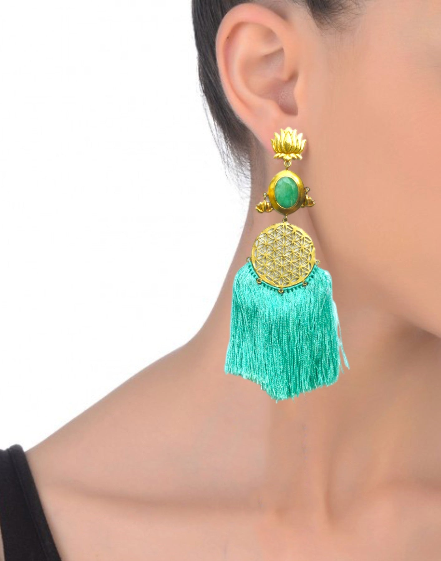 DOR Handmade Earrings – 136mm Drop, 18K Gold-Plated Finish