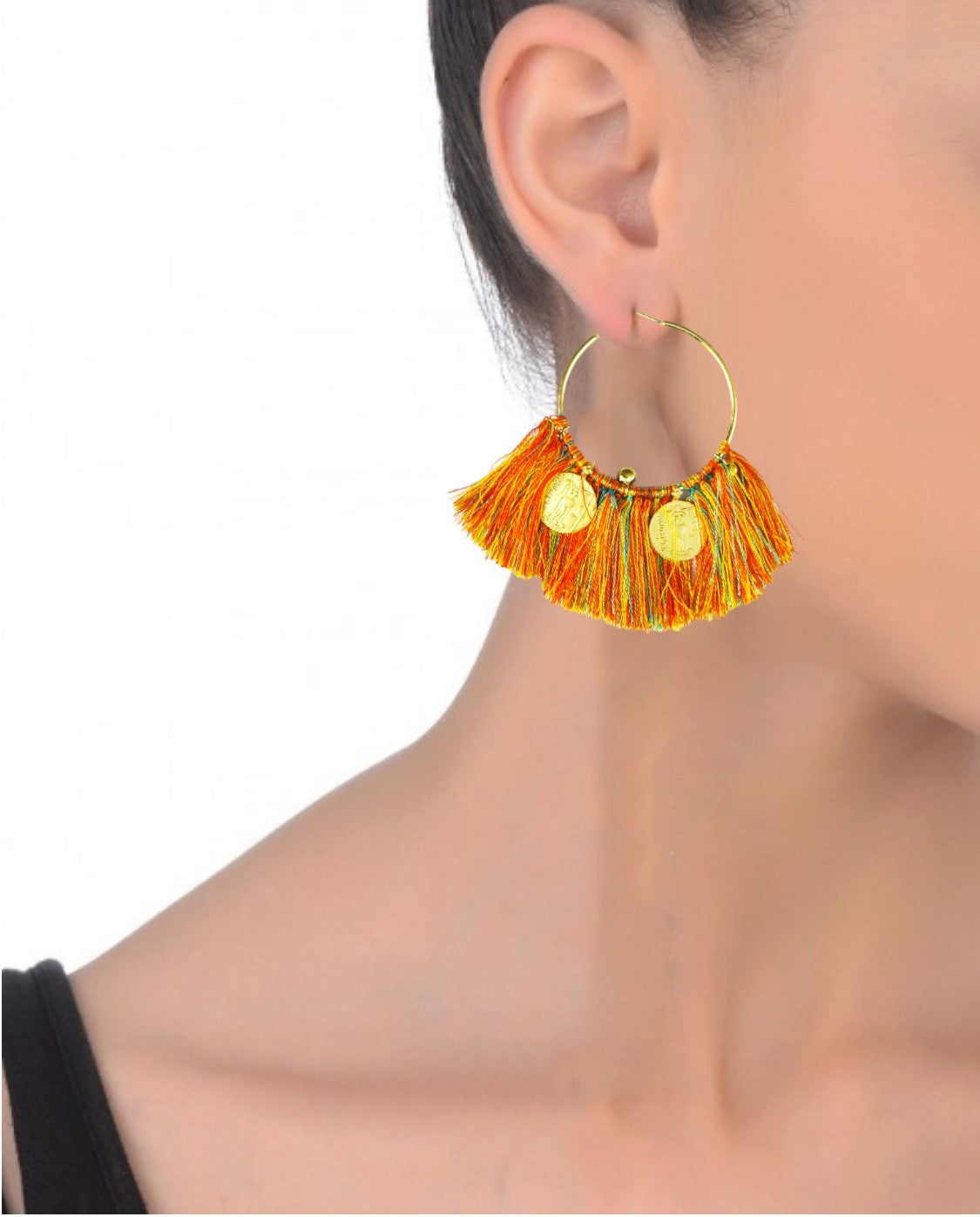 DOR Chic Earrings – 55mm Height, 18K Gold-Plated Brass
