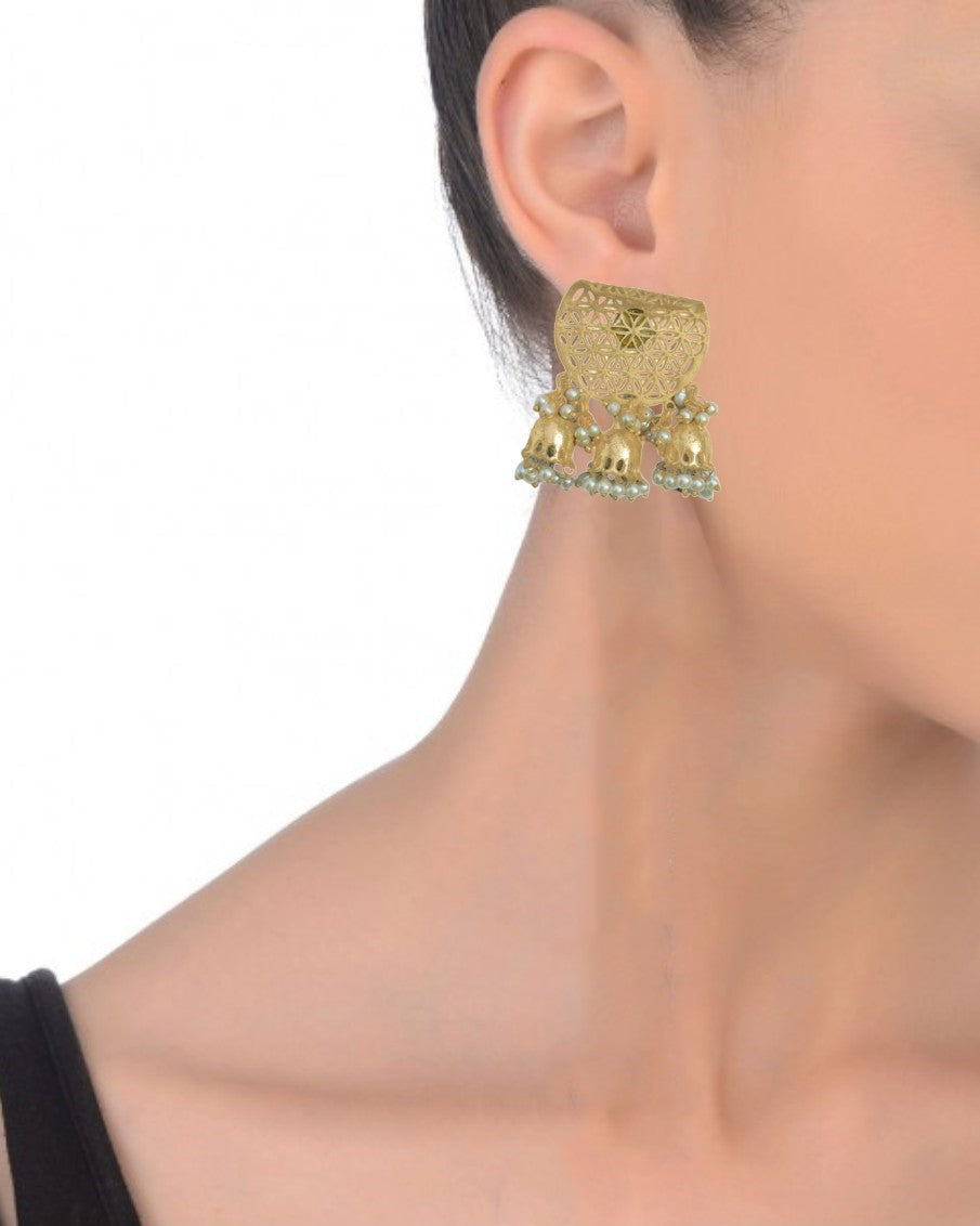 Handcrafted Earrings – 47mm Drop with Elegant 18K Gold Plating