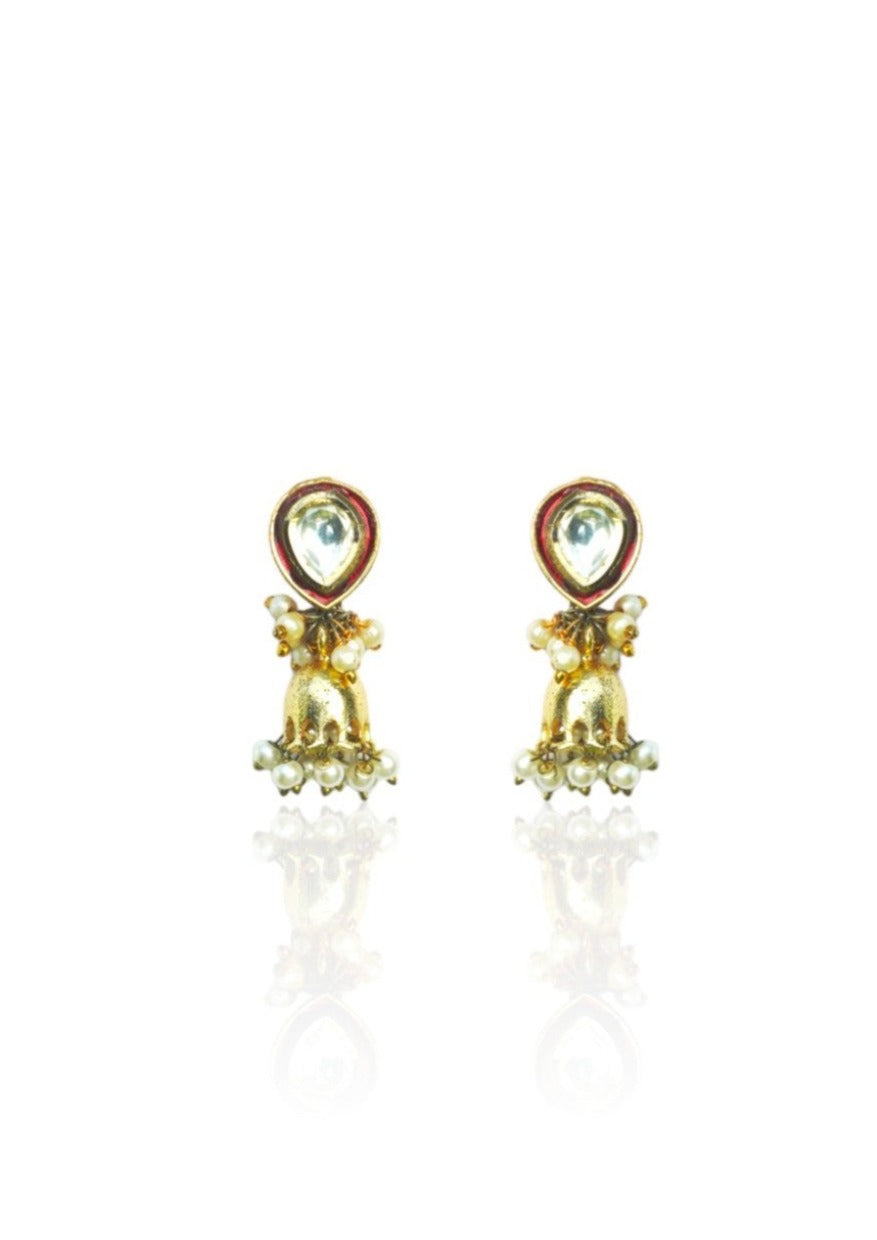 Petite NOOR Earrings – 35mm Height, Featuring a Delicate 18K Gold-Plated Handmade Design