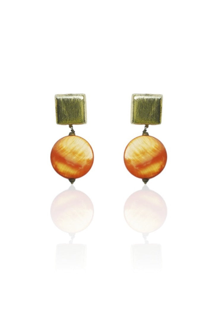 Artisan Gold Earrings – 41mm Height, 18K Gold-Plated Elegance