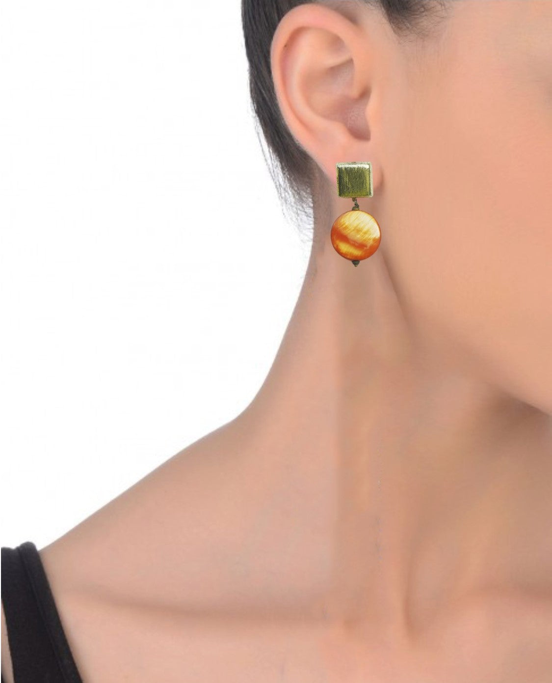 Artisan Gold Earrings – 41mm Height, 18K Gold-Plated Elegance
