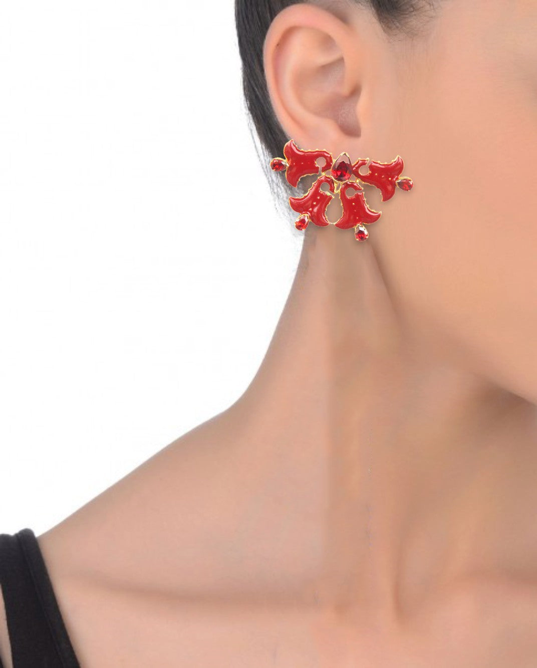 Handcrafted NOOR Earrings – 67mm Design with a Gleaming 18K Gold-Plated Accent for Indian Wear