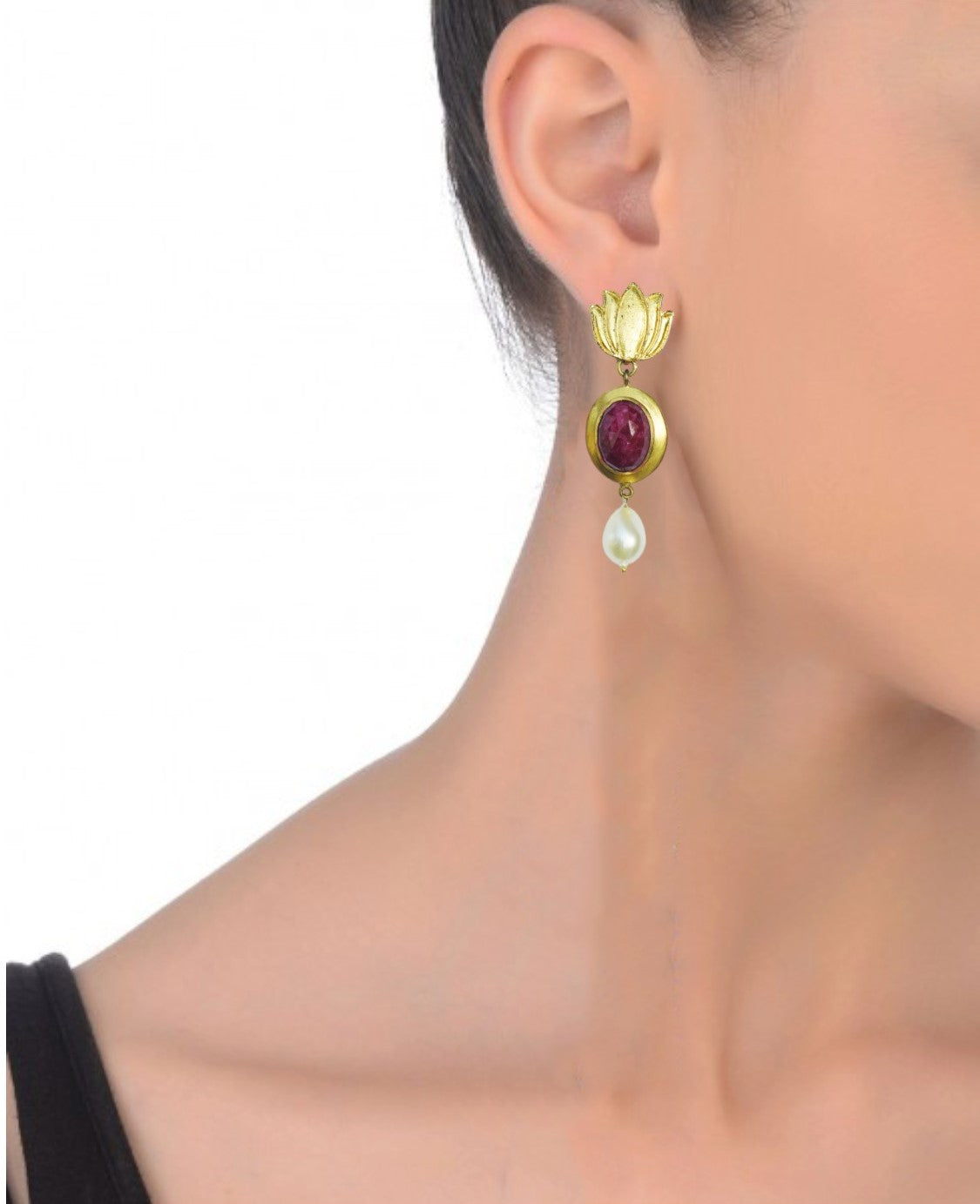 Stylish Handmade Earrings – 66mm Drop, 18K Gold-Plated Design