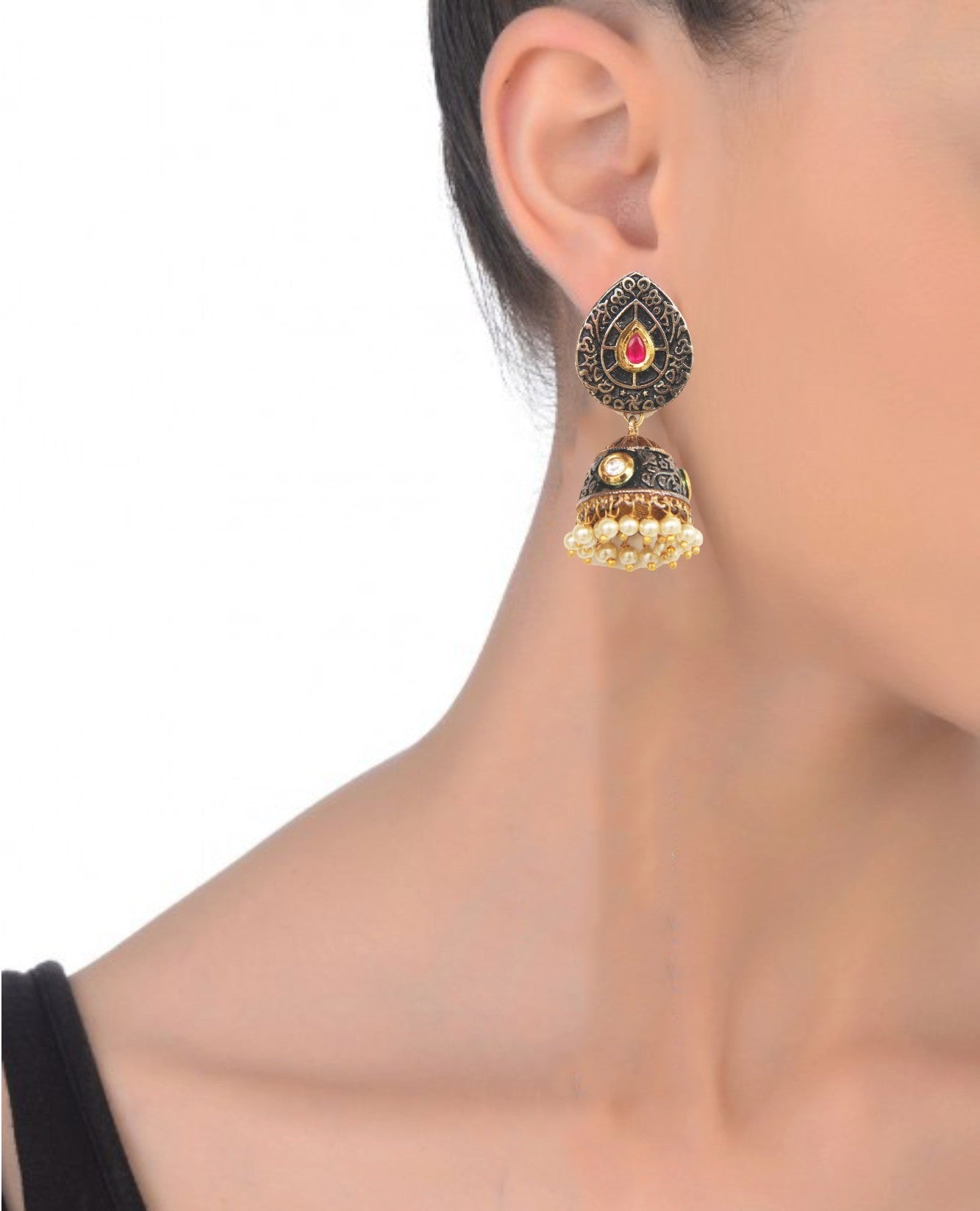 Timeless NOOR Earrings – 51mm Height, Featuring Handcrafted Excellence with 18K Gold Plating