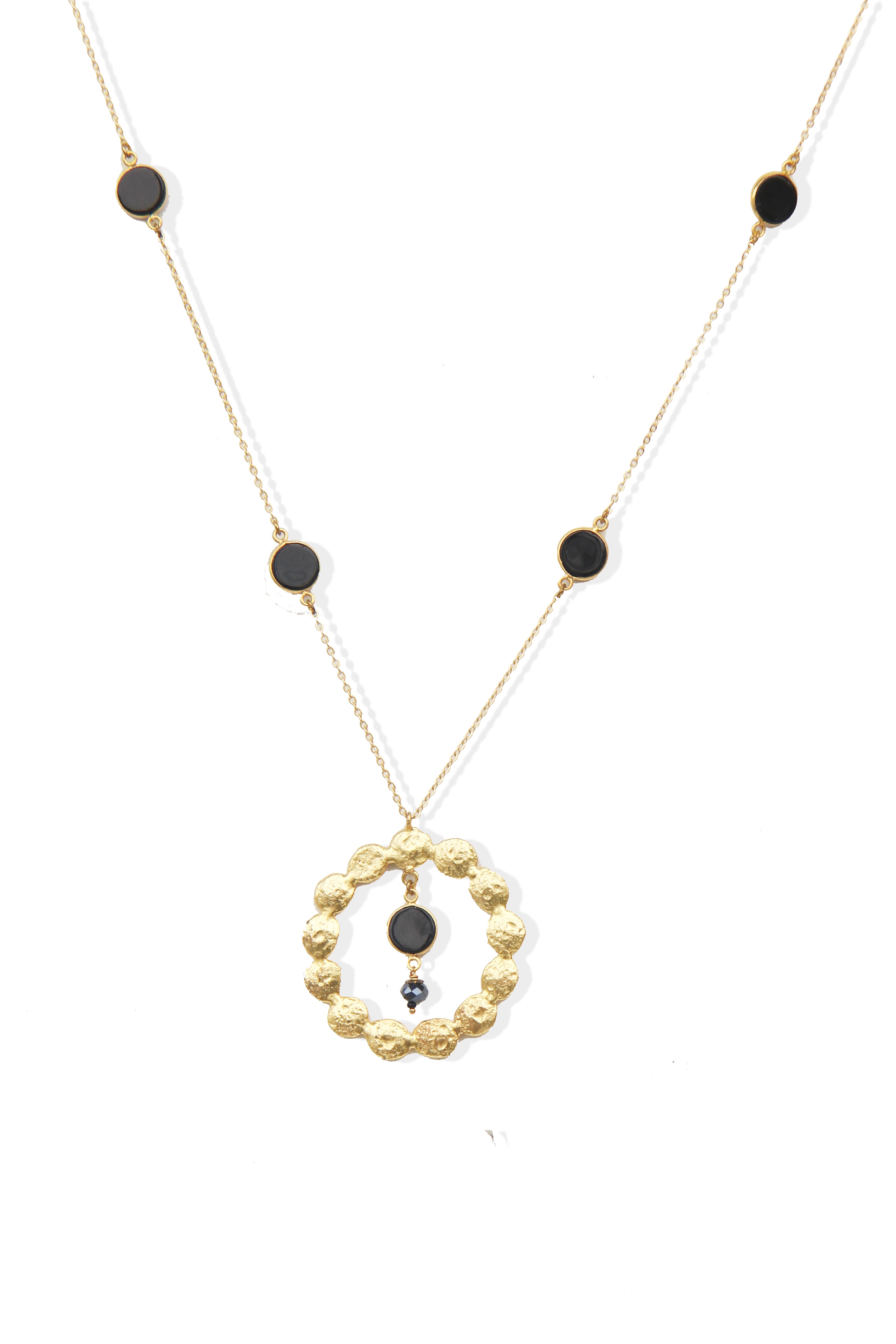 Fine One Necklace - Black Onyx Pendant with 53mm Height and 43mm Width