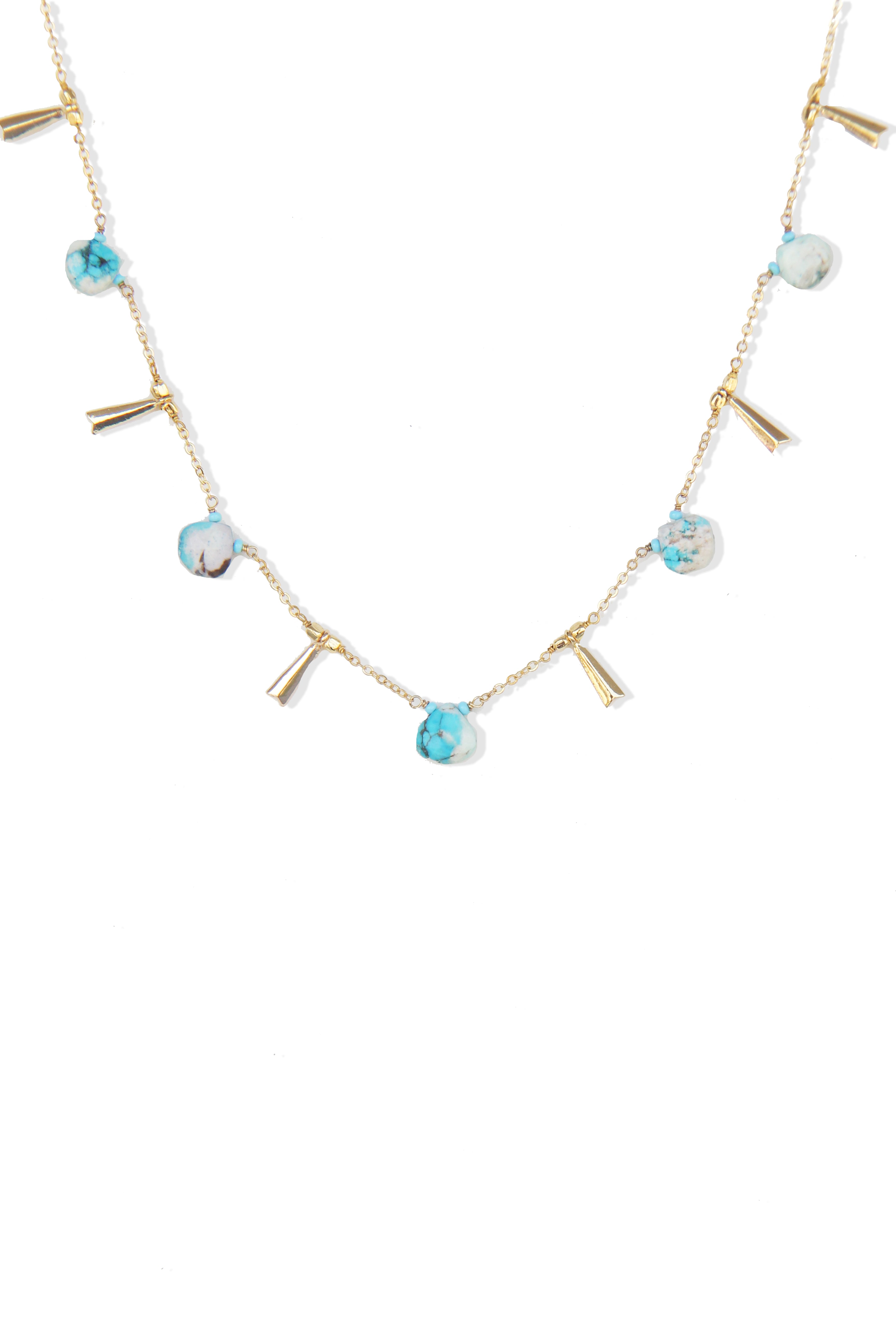 Fine One Necklace - Turquoise with 15mm Chain and Adjustable Length