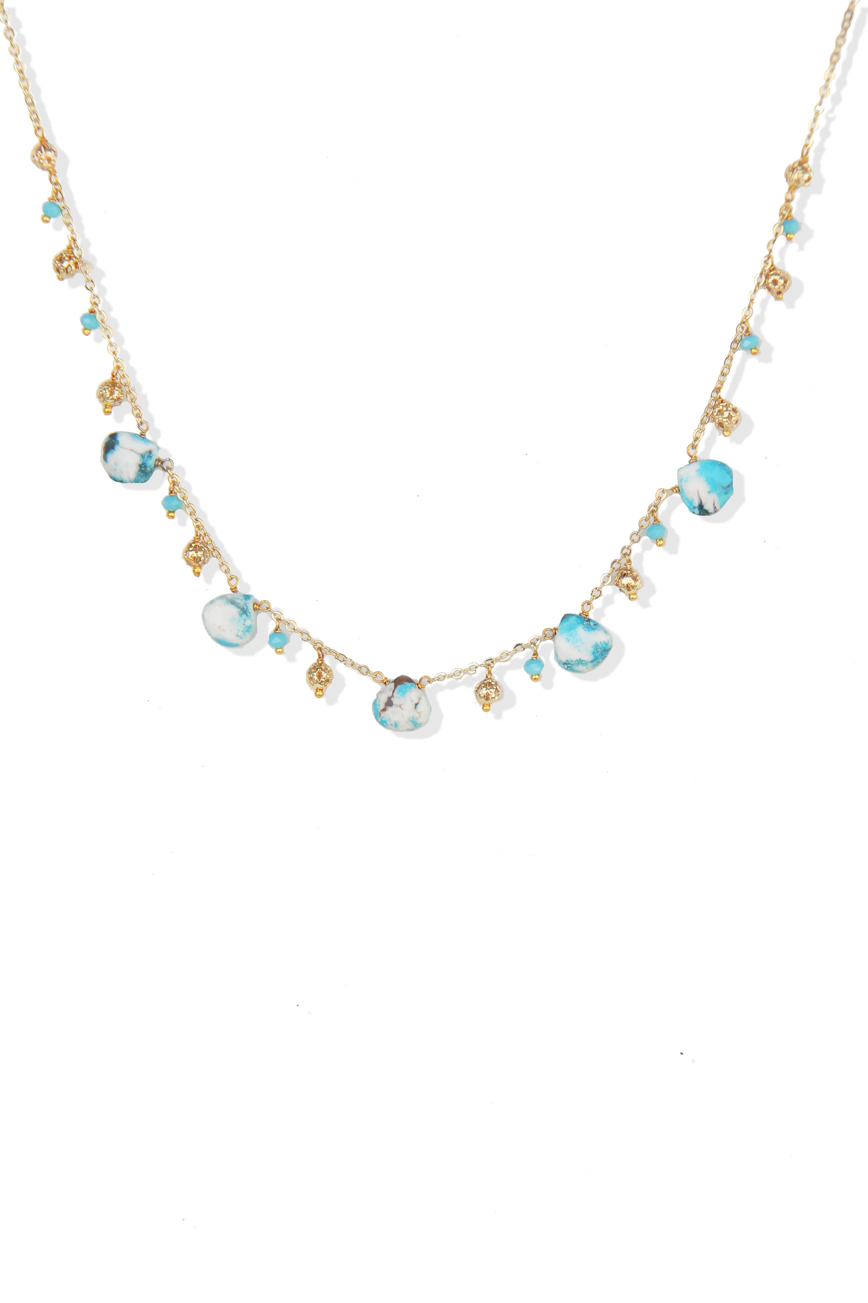 Fine One Necklace - Turquoise with 417mm Adjustable Chain