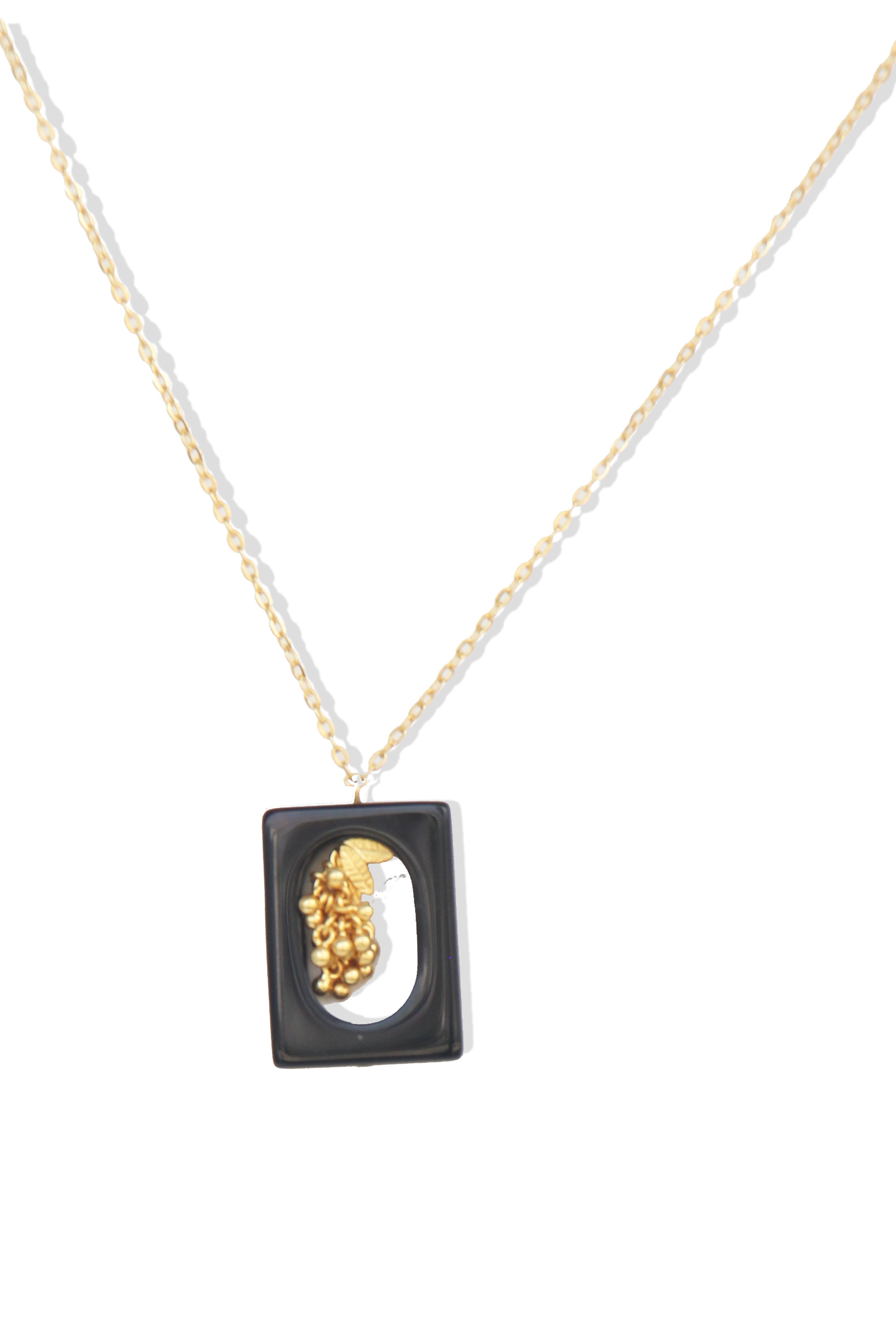 Fine One Necklace - Black Onyx Pendant on Adjustable Chain