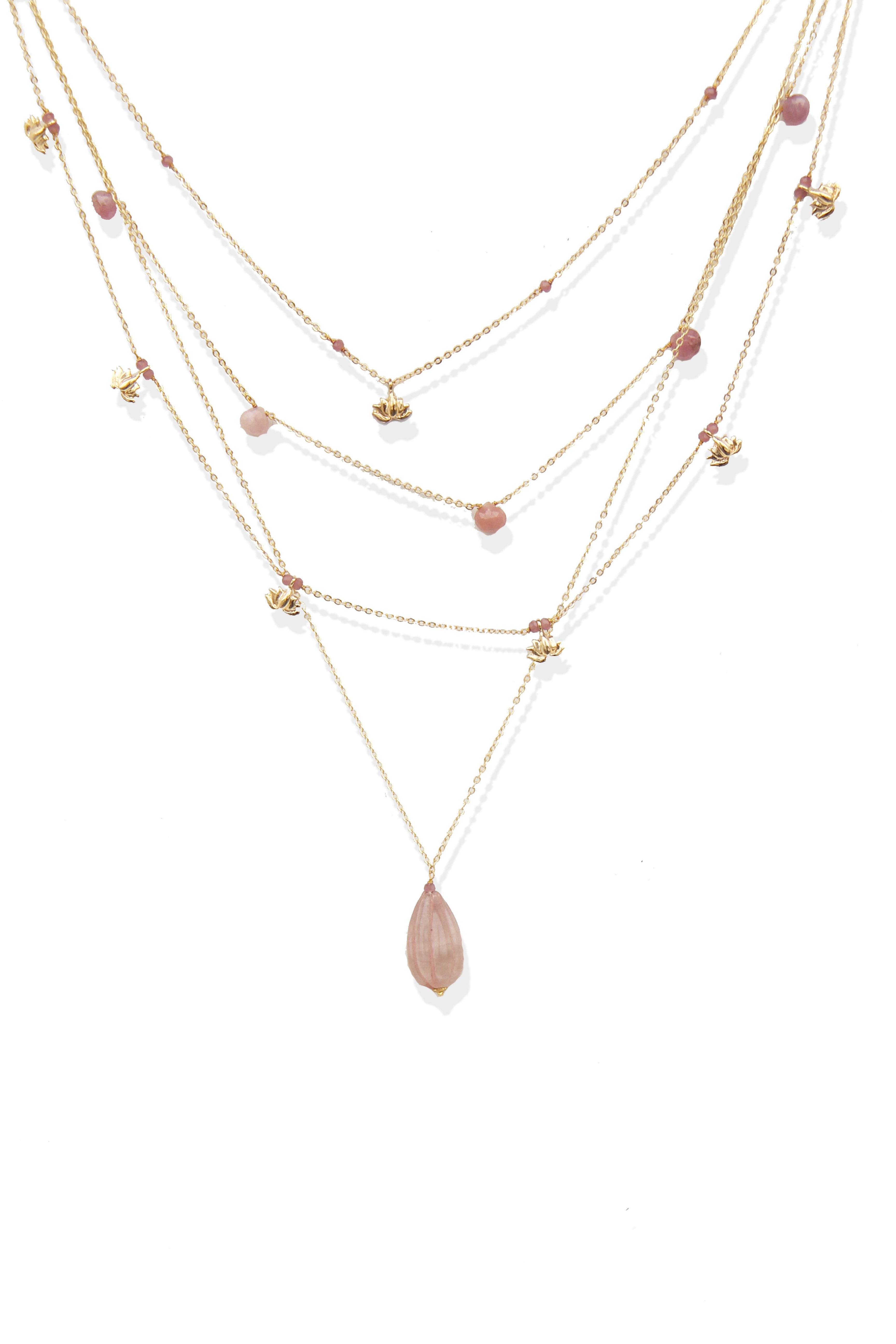 Fine One Necklace - Ruby and Natural Stones on Adjustable Chain