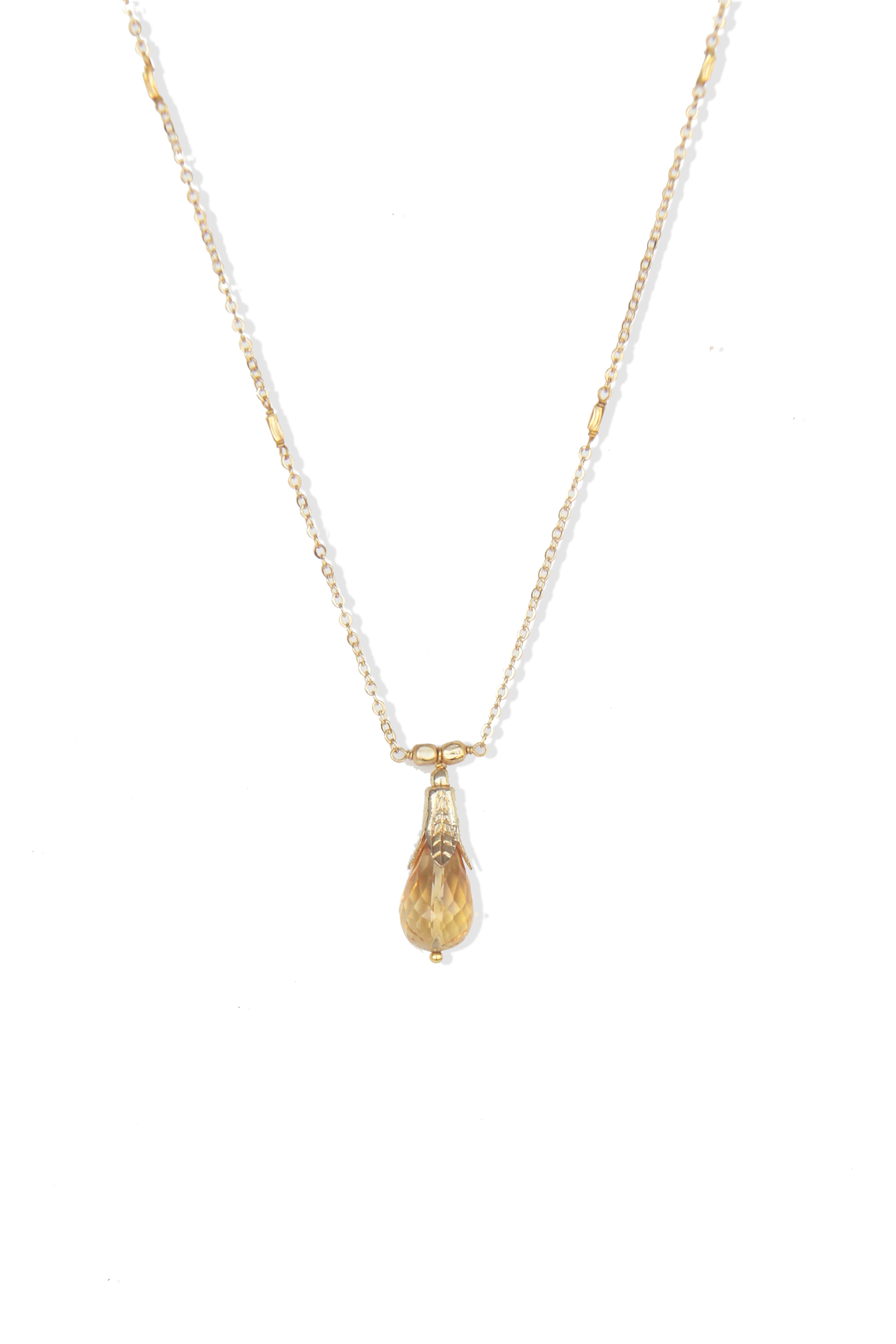 Fine One Necklace: Citrine and Freshwater Pearls