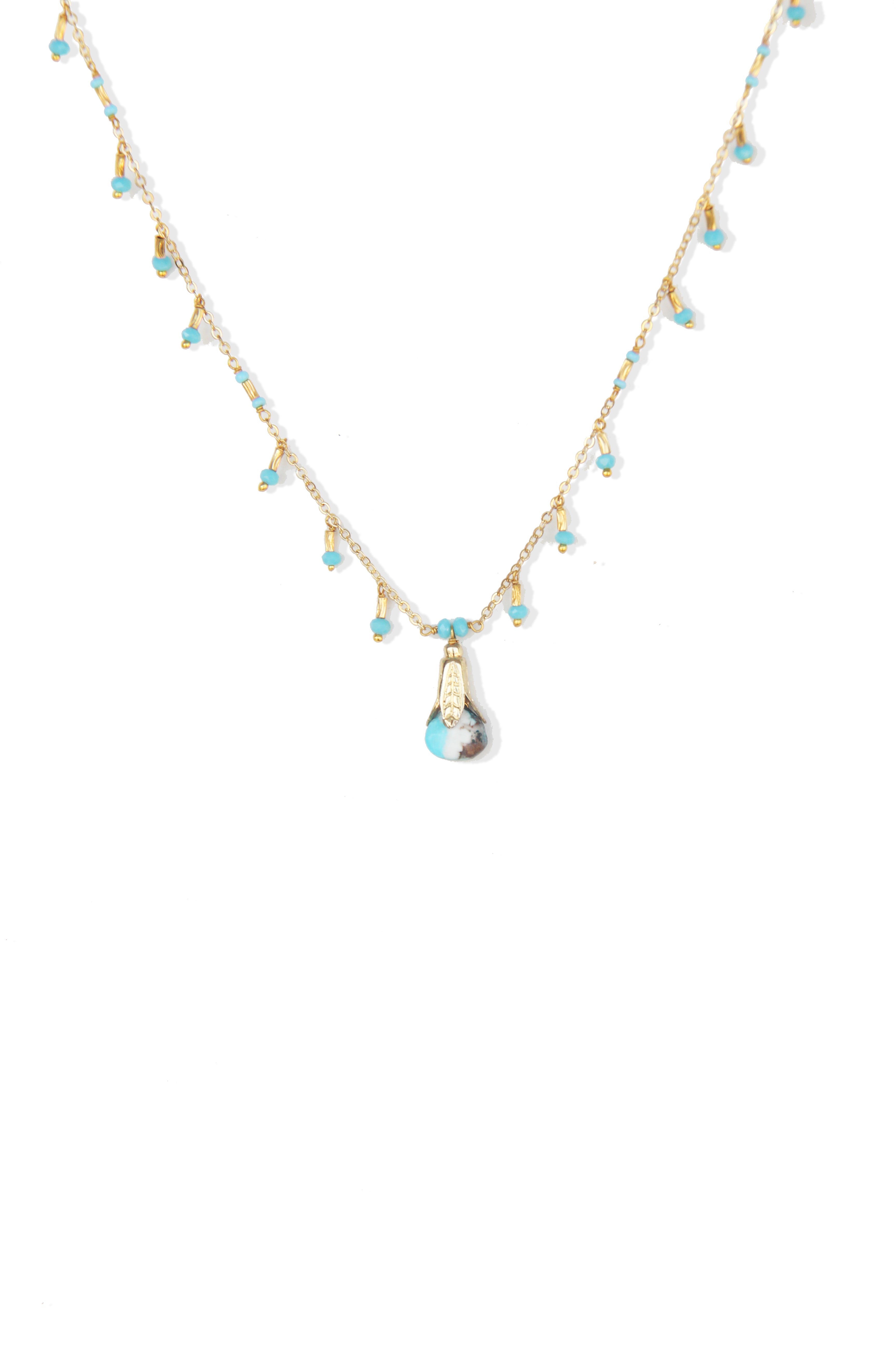 Fine One Necklace: Aquamarine with Natural Stone